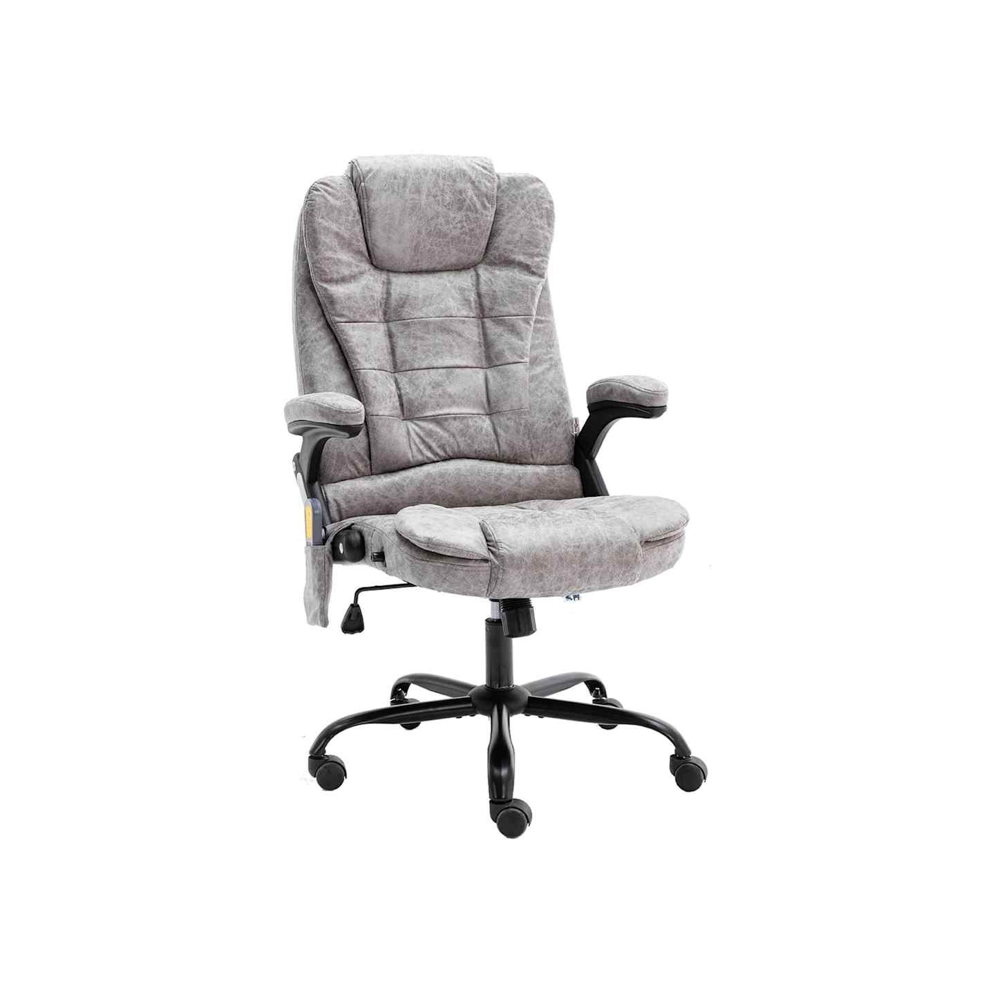 Chaise de bureau de massage gris clair similicuir daim