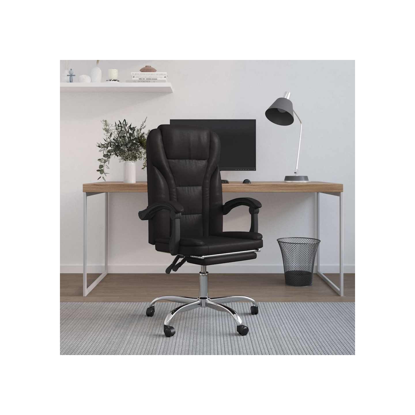 Fauteuil inclinable de bureau Noir Similicuir