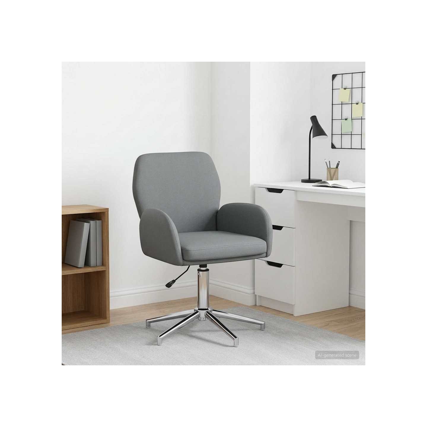 Chaise de bureau pivotante Tissu 54 x 58 x 90 cm Gris foncé