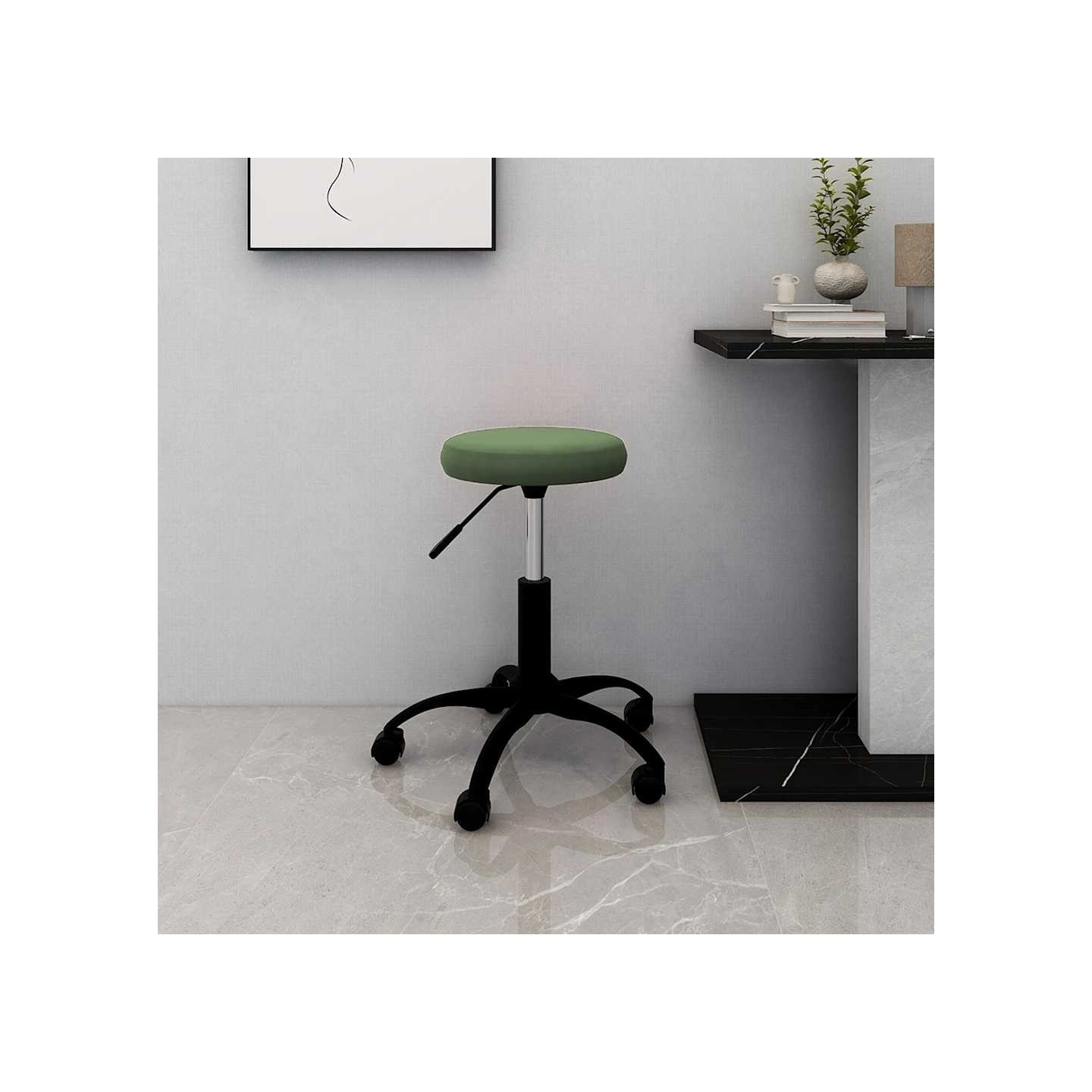 Chaise de bureau pivotante vert foncé velours