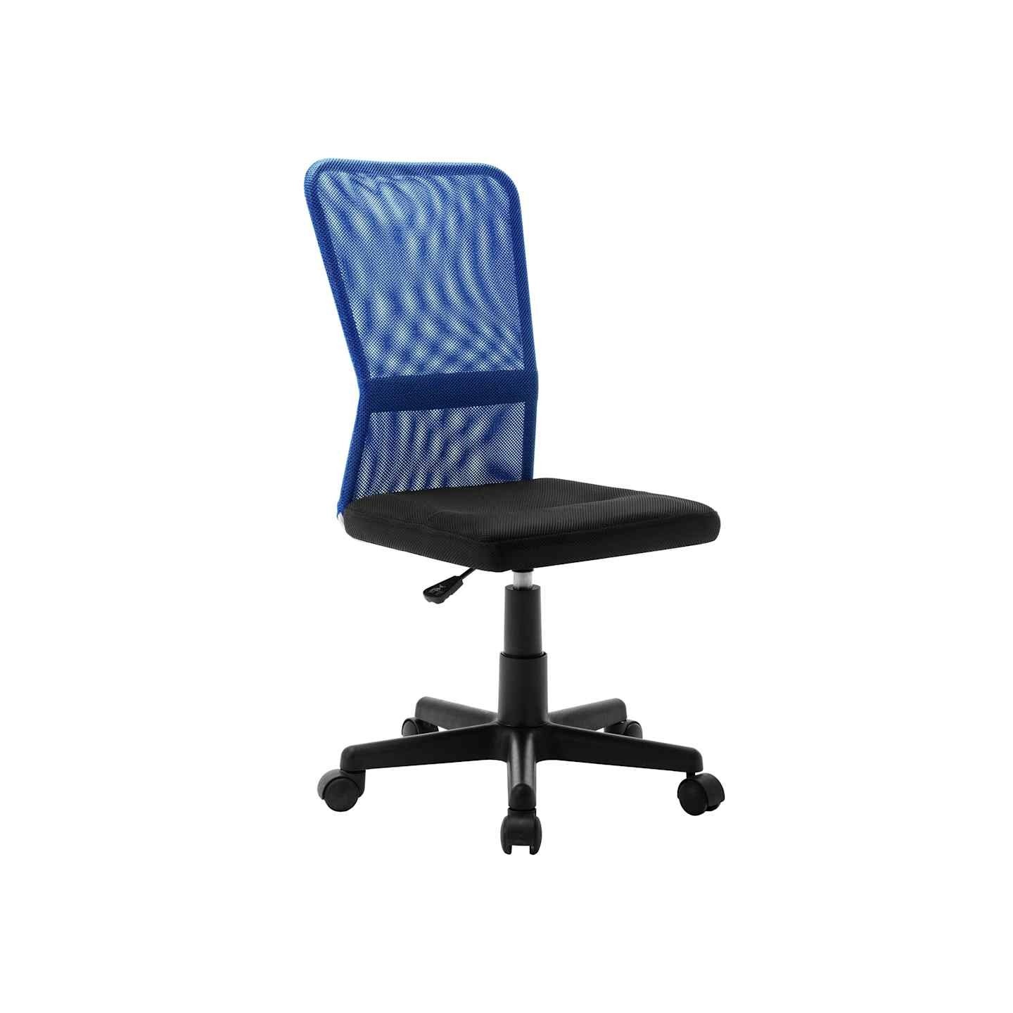 Chaise de bureau Noir et bleu 44x52x100 cm Tissu en maille