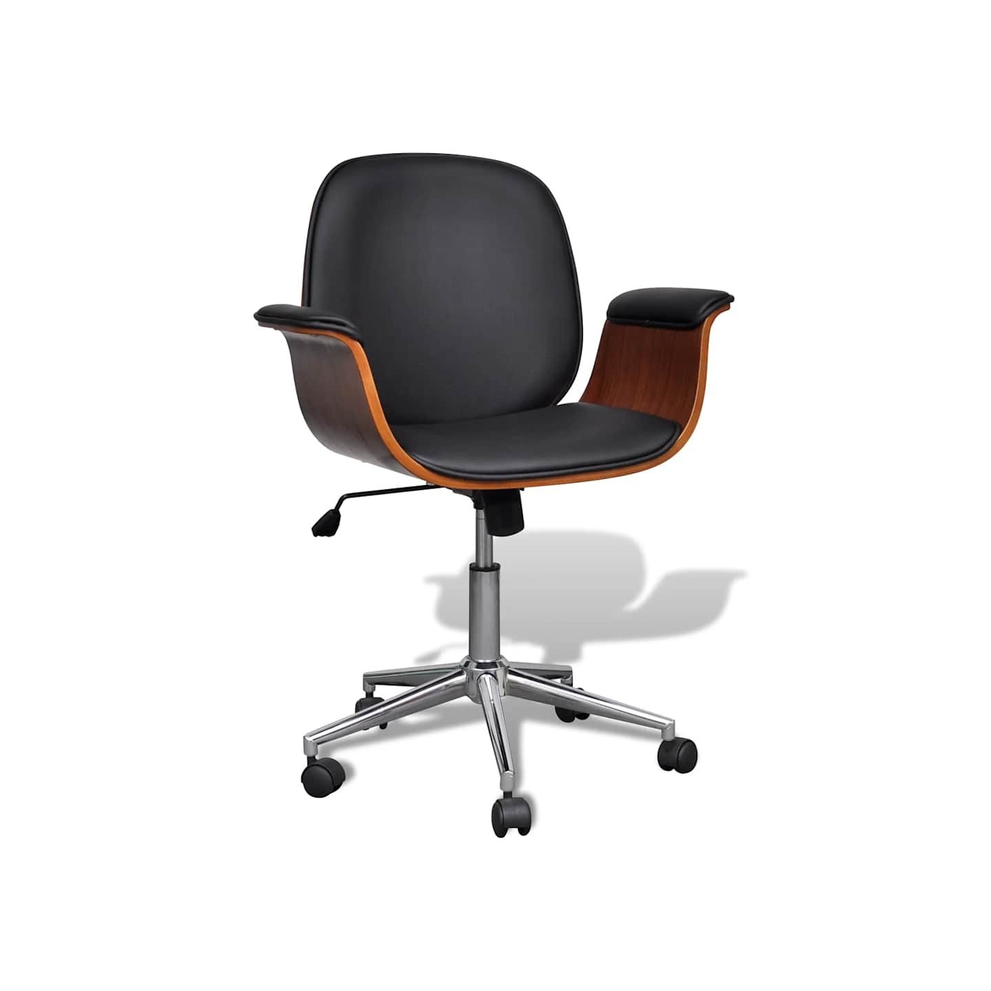 Chaise pivotante Bois courbé et similicuir