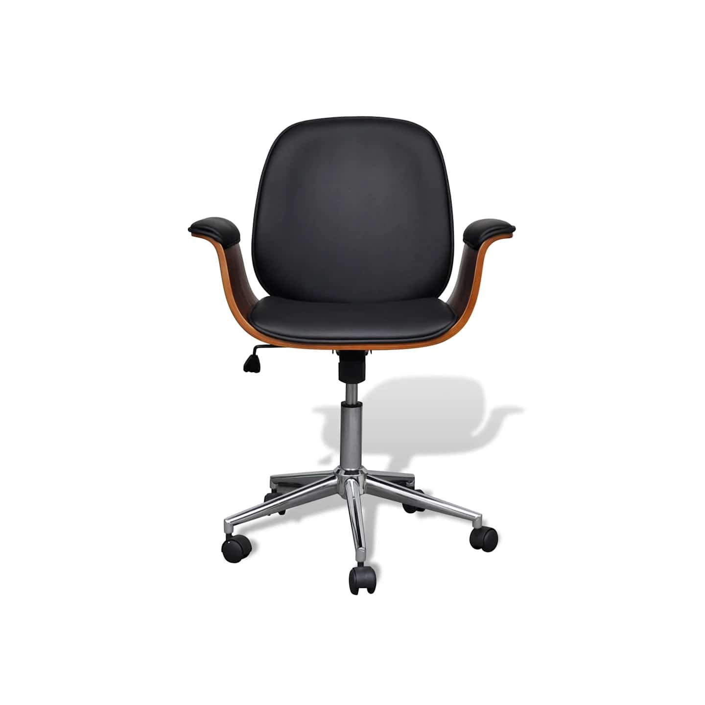 Chaise pivotante Bois courbé et similicuir
