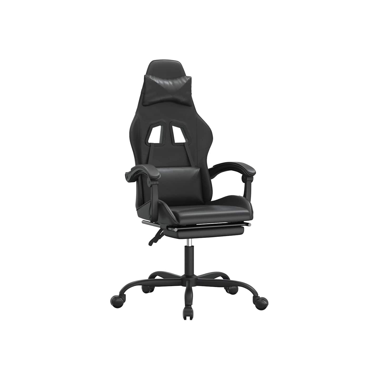 Chaise de jeu pivotante avec repose-pied Noir Similicuir