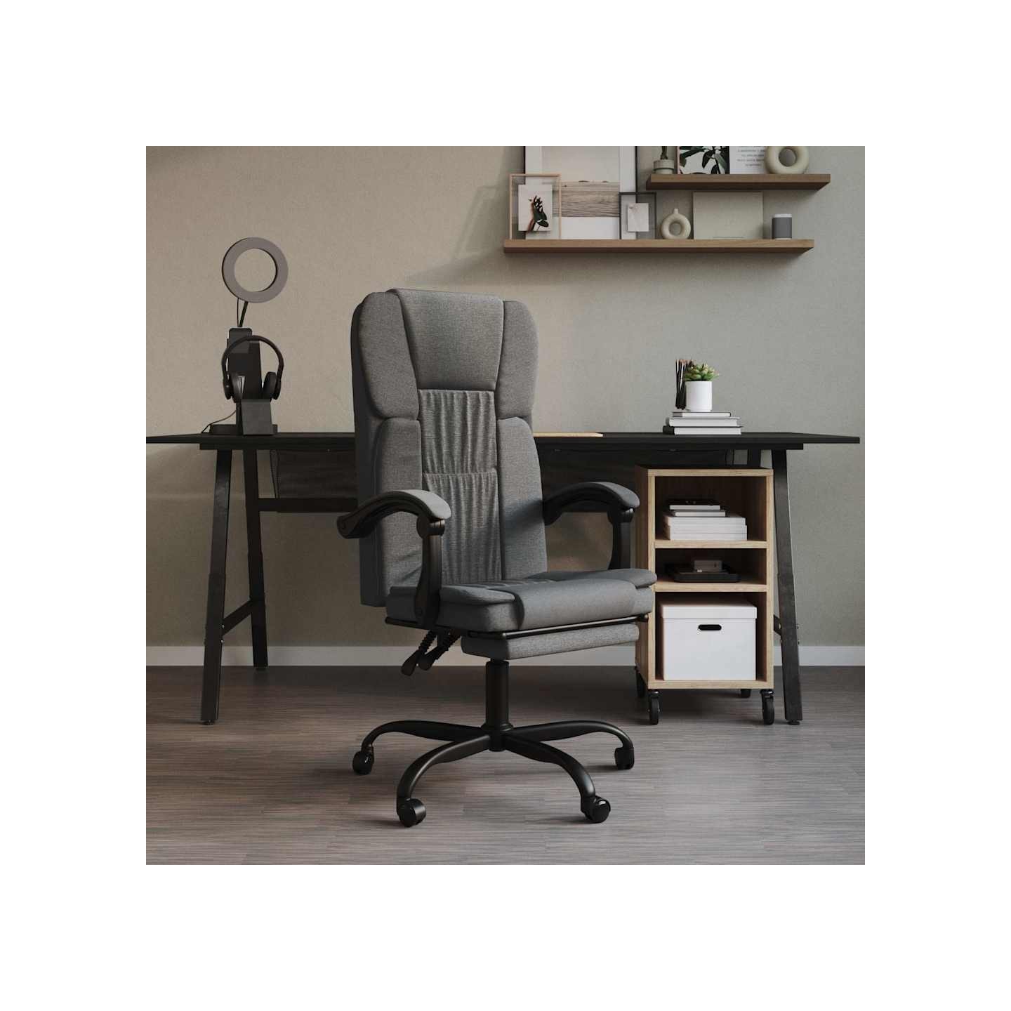 Fauteuil inclinable de bureau Gris foncé Tissu