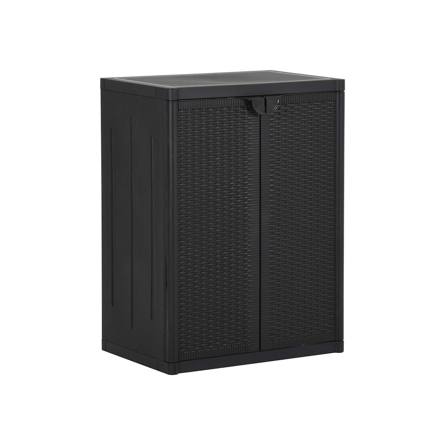 Armoire de rangement de jardin Noir 65x45x88 cm PP Rotin