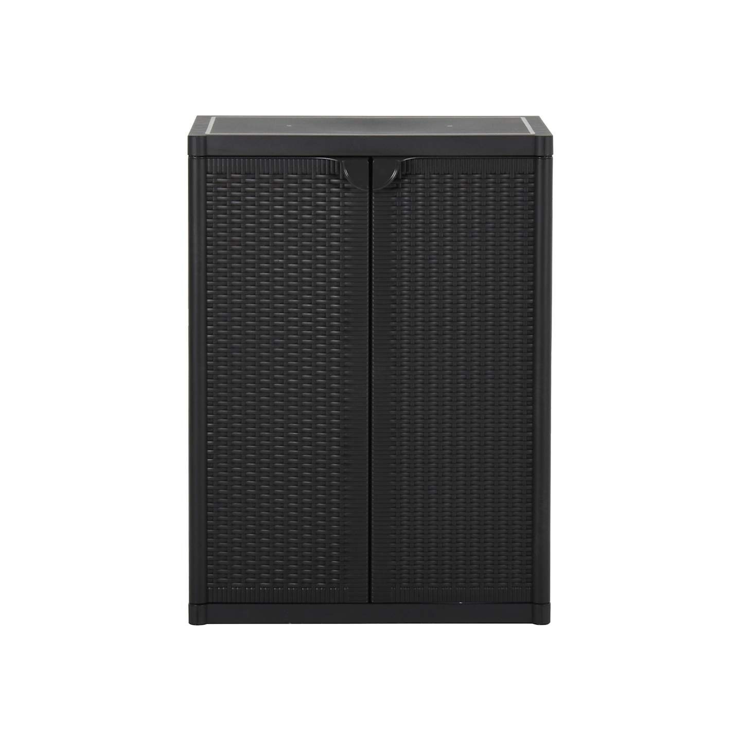 Armoire de rangement de jardin Noir 65x45x88 cm PP Rotin