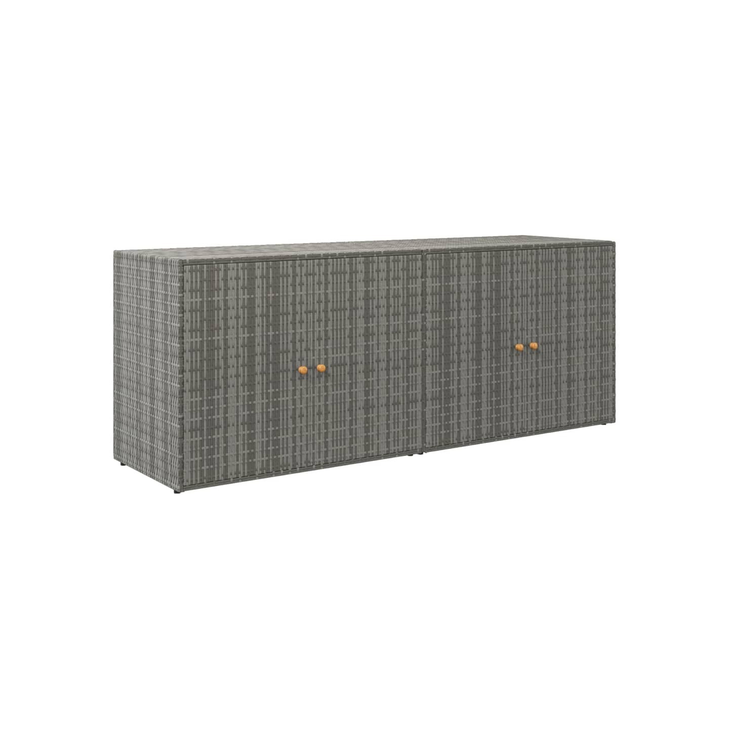 Armoire de rangement jardin Gris 198x55,5x80 cm Résine tressée