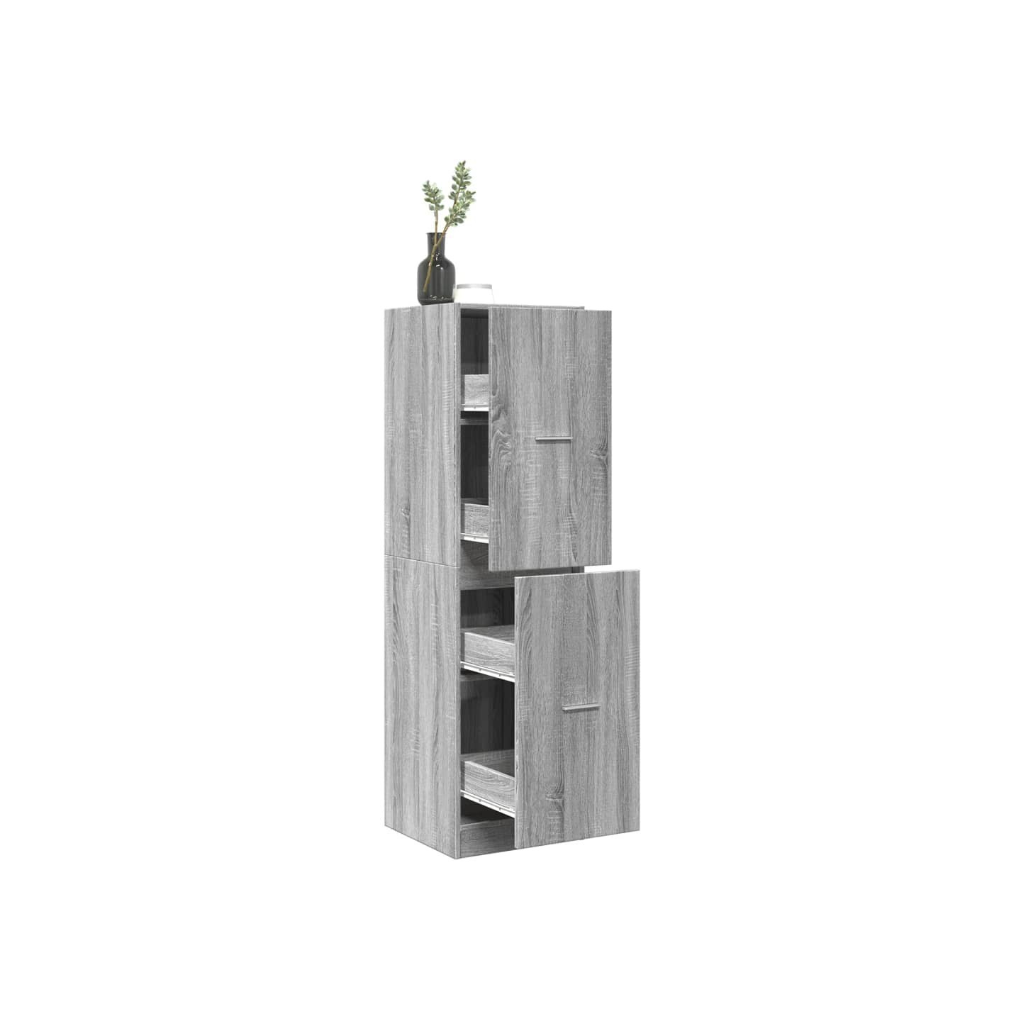 Armoire apothicaire sonoma gris 40x41x144,5cm bois d'ingénierie