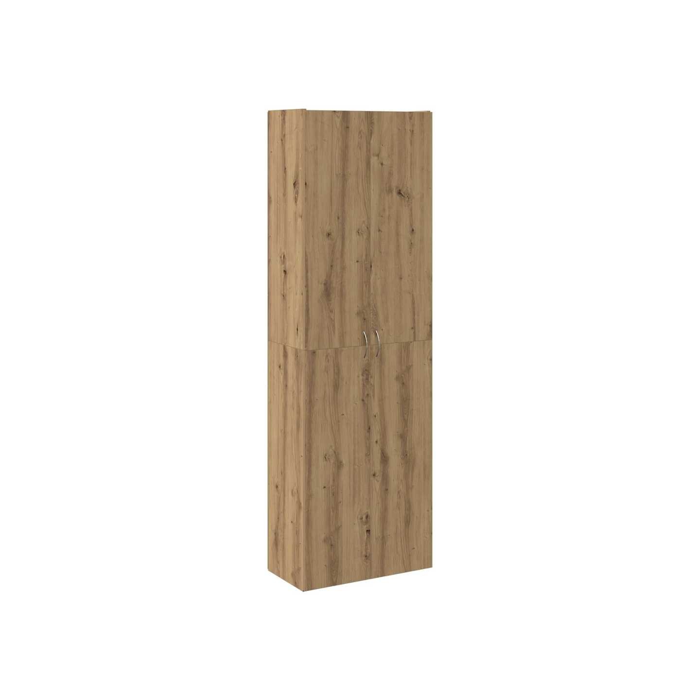 Buffet haut chêne artisanal 60x32x190 cm bois d'ingénierie