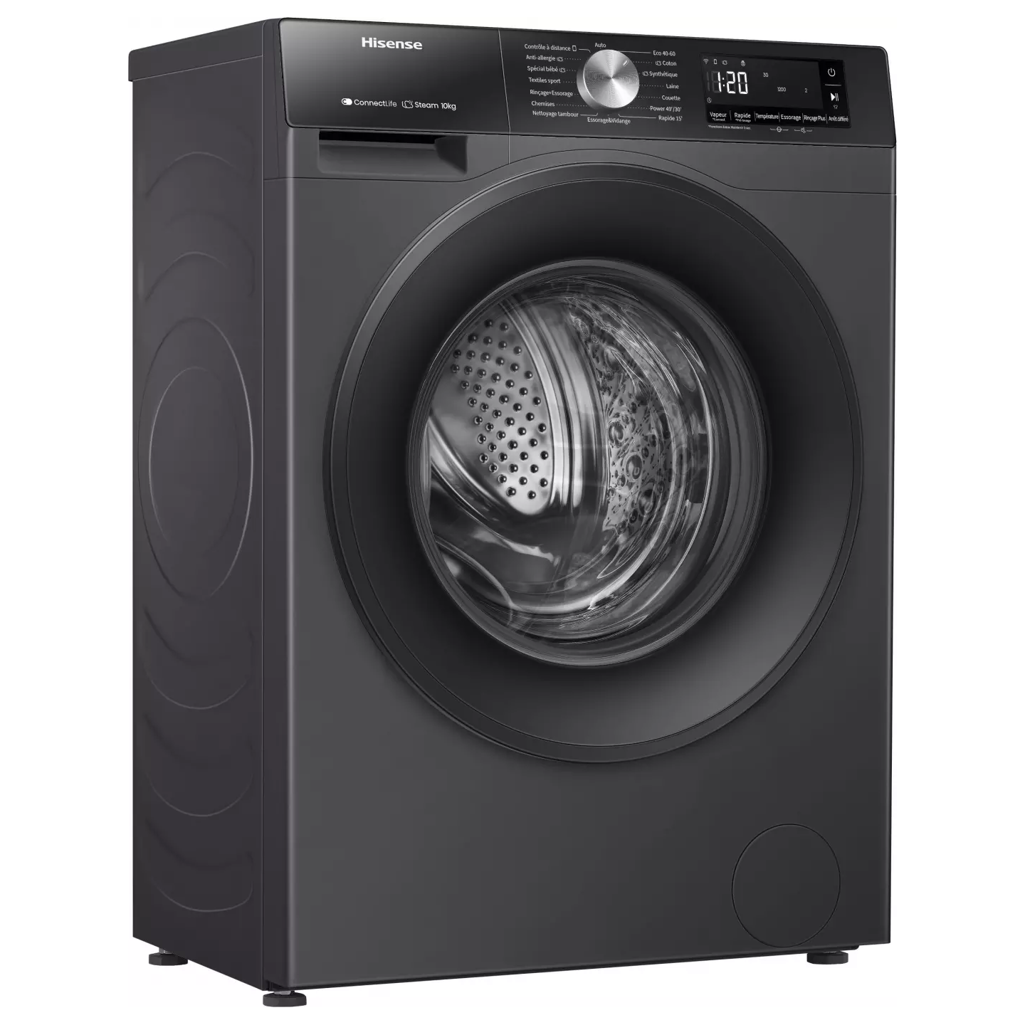 Lave-linge Hisense WF3S1043BB3 10,5 kg 1400 tr noir WiFi | Nimestore