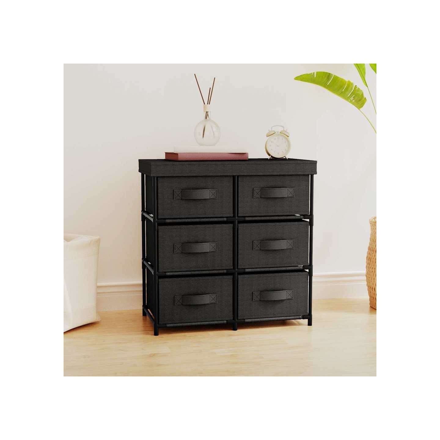 Armoire de rangement avec 6 tiroirs 55x29x55 cm Noir Acier
