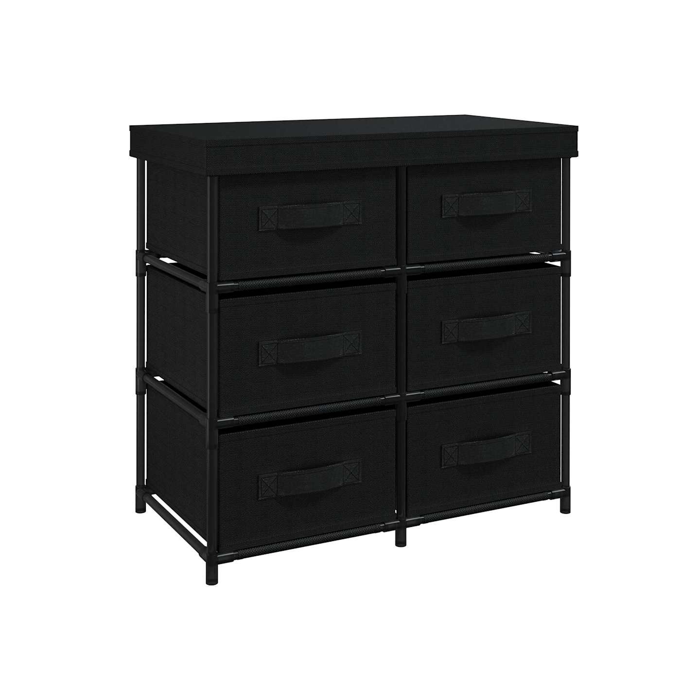 Armoire de rangement avec 6 tiroirs 55x29x55 cm Noir Acier