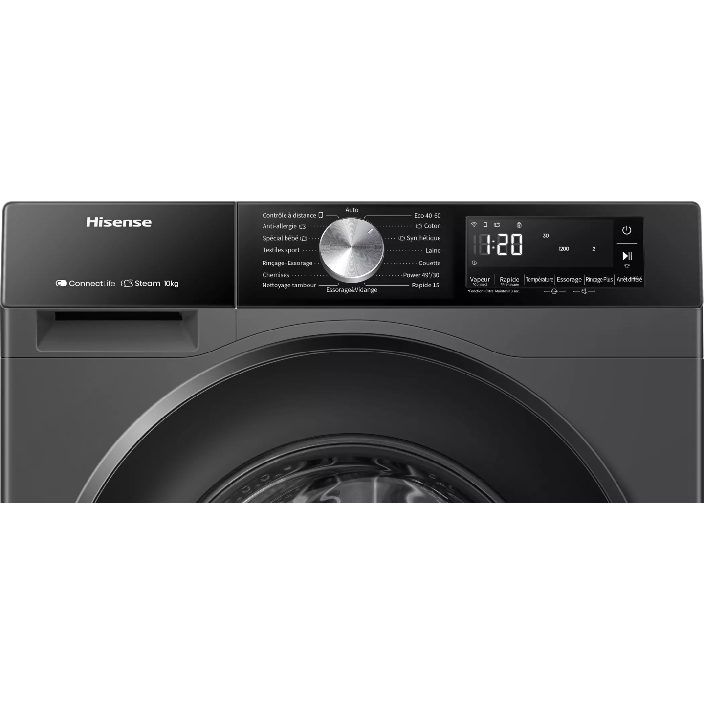 Lave-linge Hisense WF3S1043BB3 10,5 kg 1400 tr noir WiFi | Nimestore