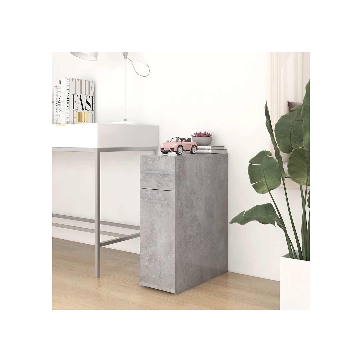 Armoire d'apothicaire Gris béton 20x45,5x60 cm Bois ingénierie