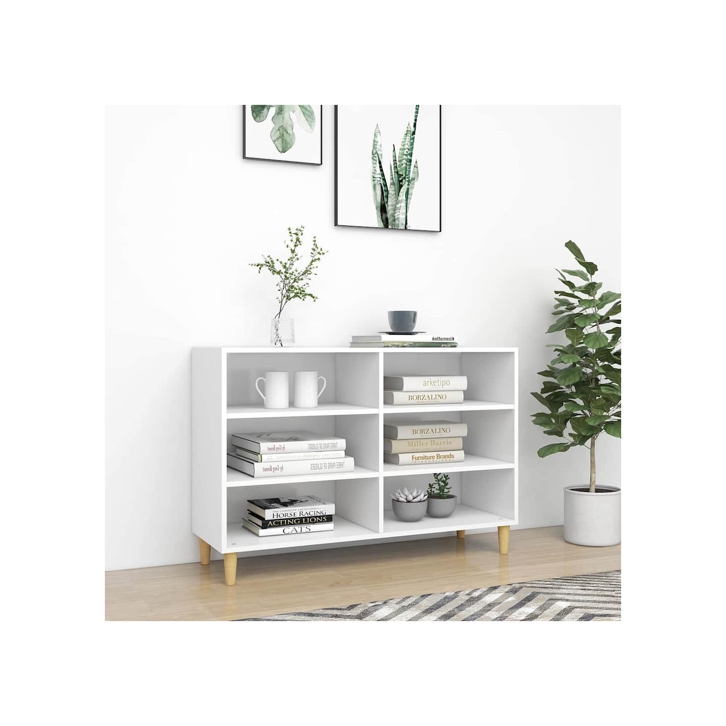 Buffet blanc 103,5x35x70 cm bois d'ingénierie