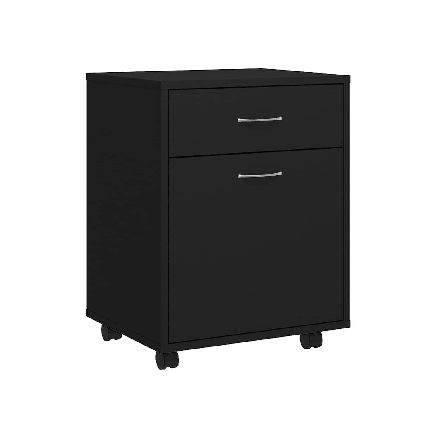 Armoire à roulettes Noir 45x38x54 cm Bois d’ingénierie