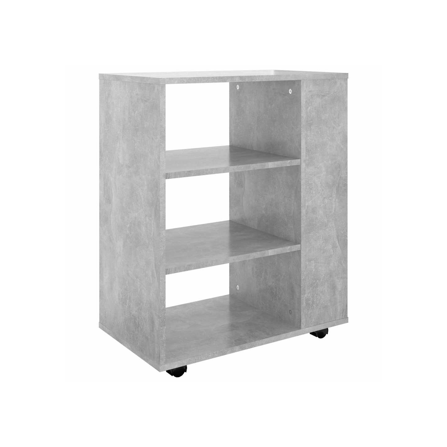 Armoire à roulettes Gris béton 60x35x75 cm Bois d’ingénierie