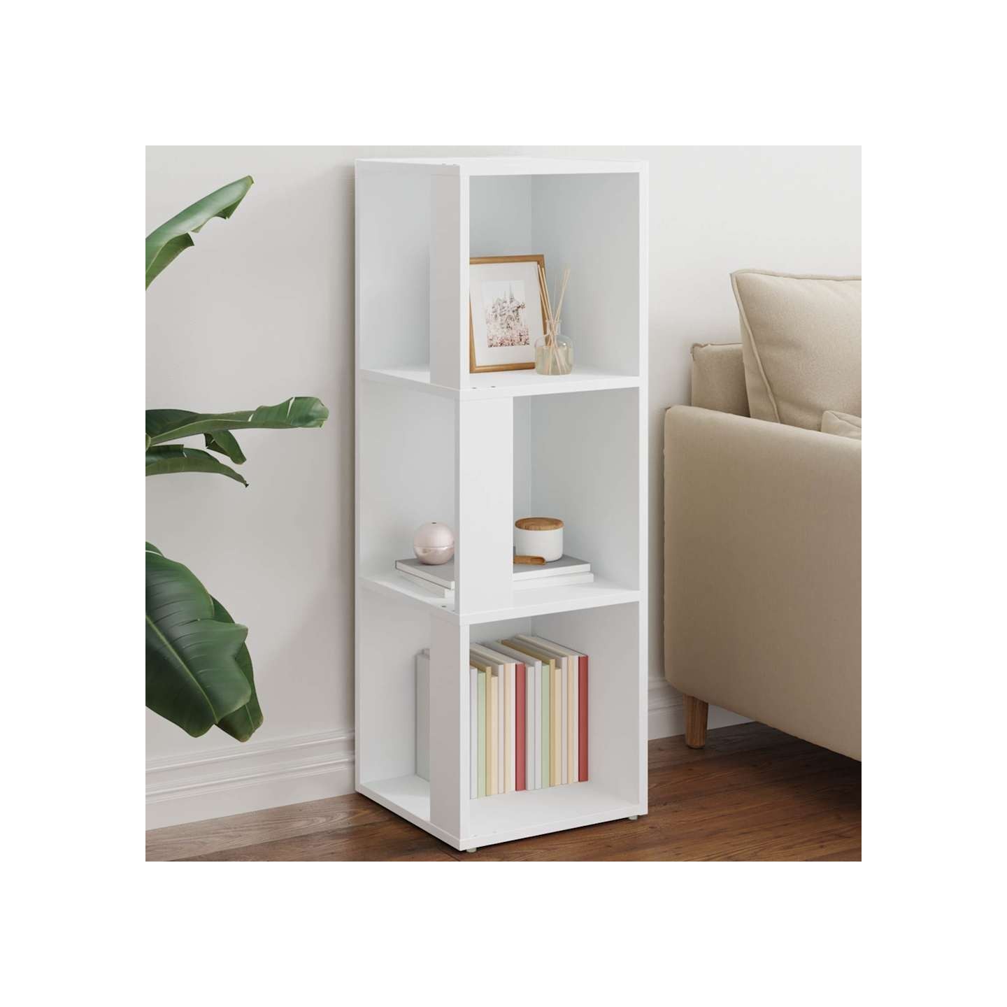 Armoire d'angle Blanc 33x33x100 cm Bois d'ingénierie