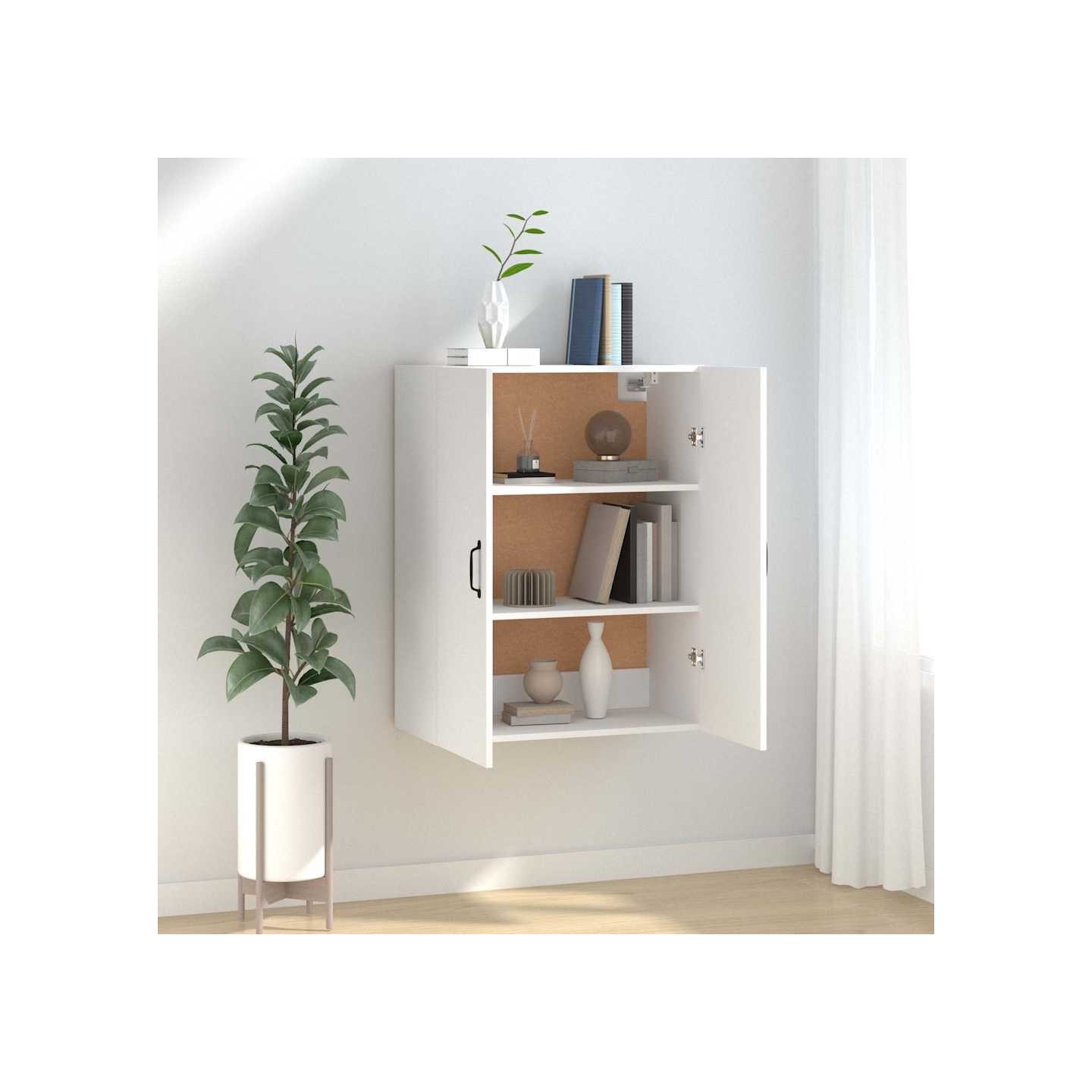 Armoire suspendue Blanc 69,5x34x90 cm Bois d'ingénierie