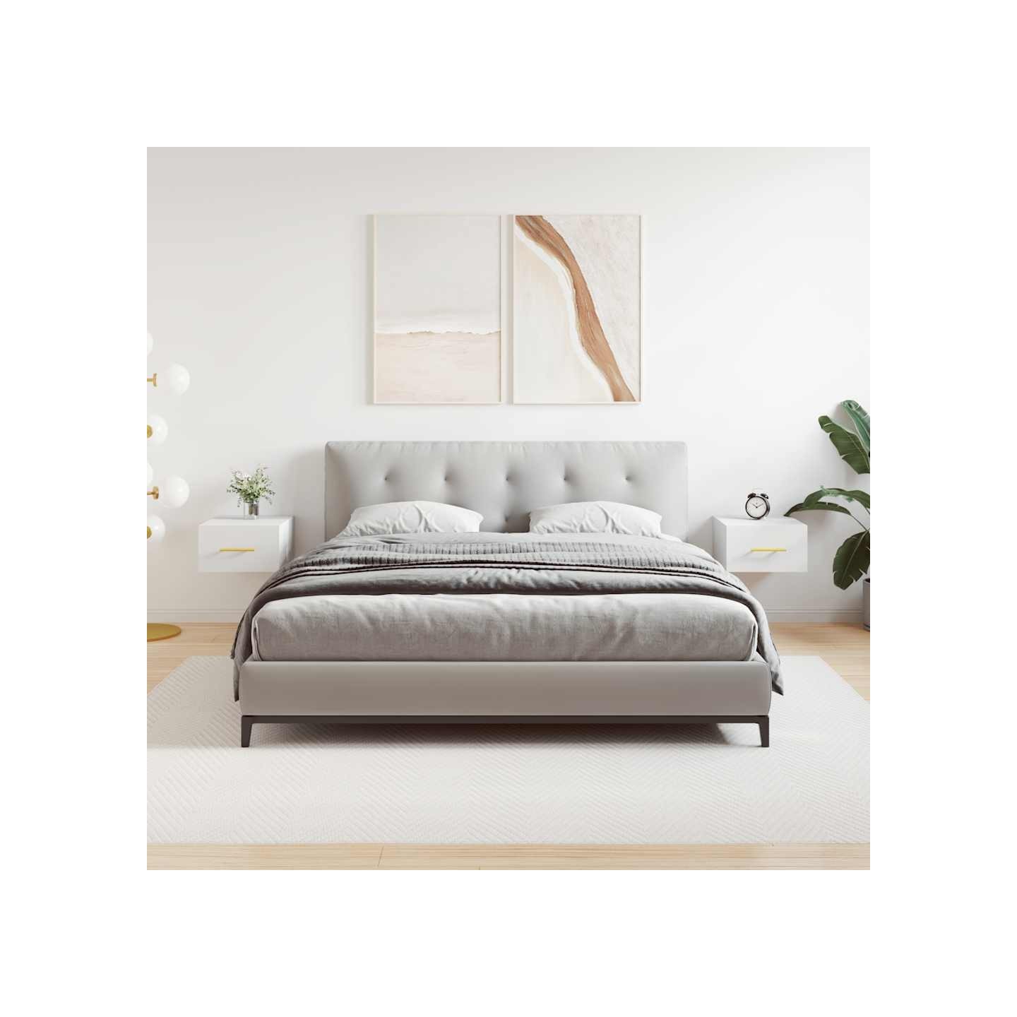 Tables de chevet murales 2 pcs blanc 35x35x20 cm