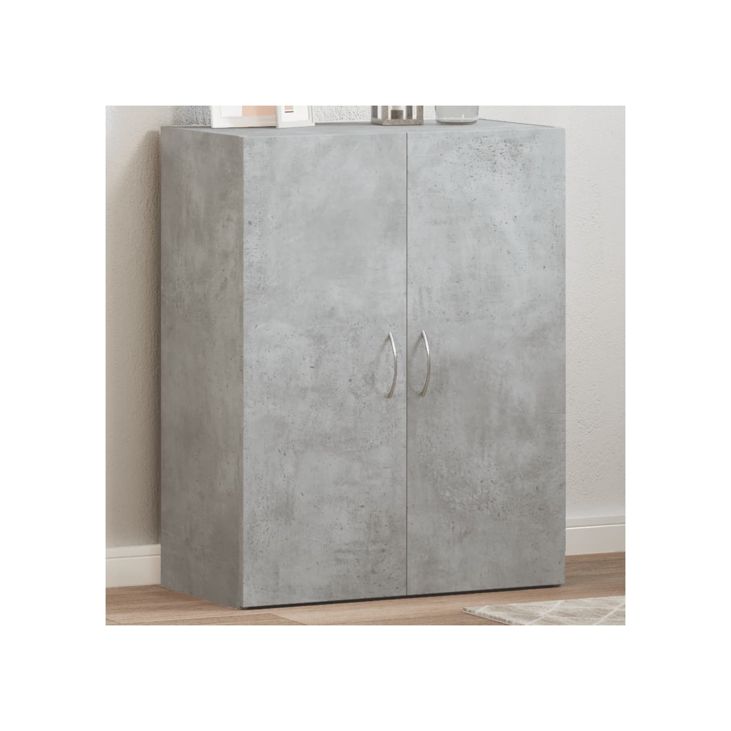 Armoire de classement gris béton bois d'ingénierie