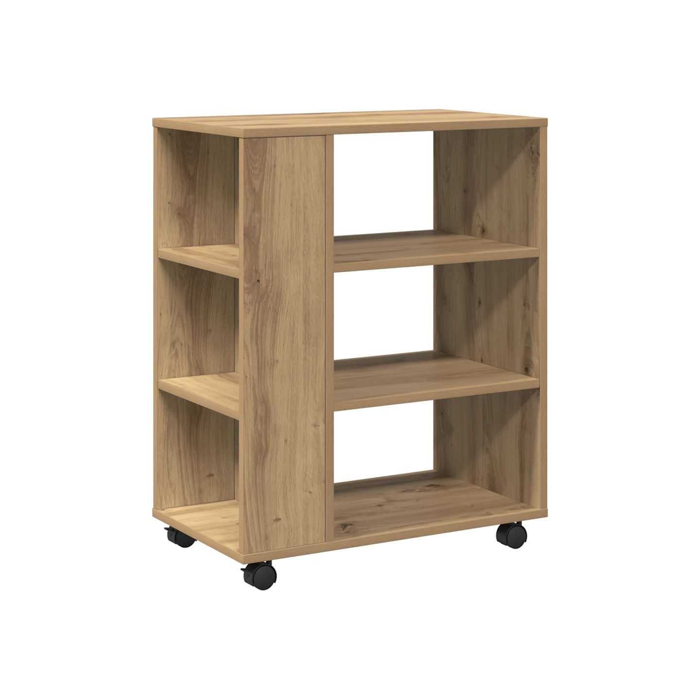 Armoire roulante chêne artisanal 60x35x75 cm bois d'ingénierie