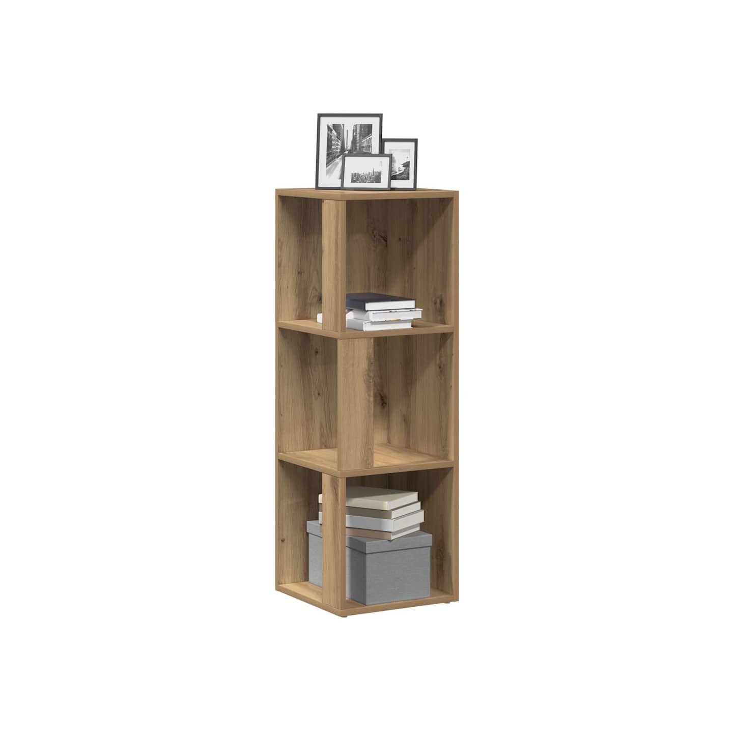 Armoire d'angle chêne artisanal 33x33x100 cm bois d'ingénierie