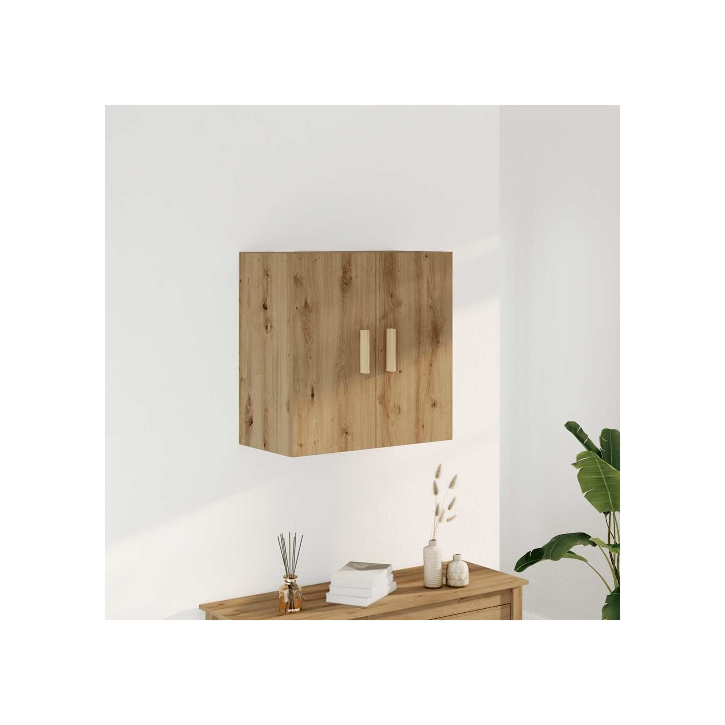 Armoire murale chêne artisanal 60x31x60 cm bois d'ingénierie