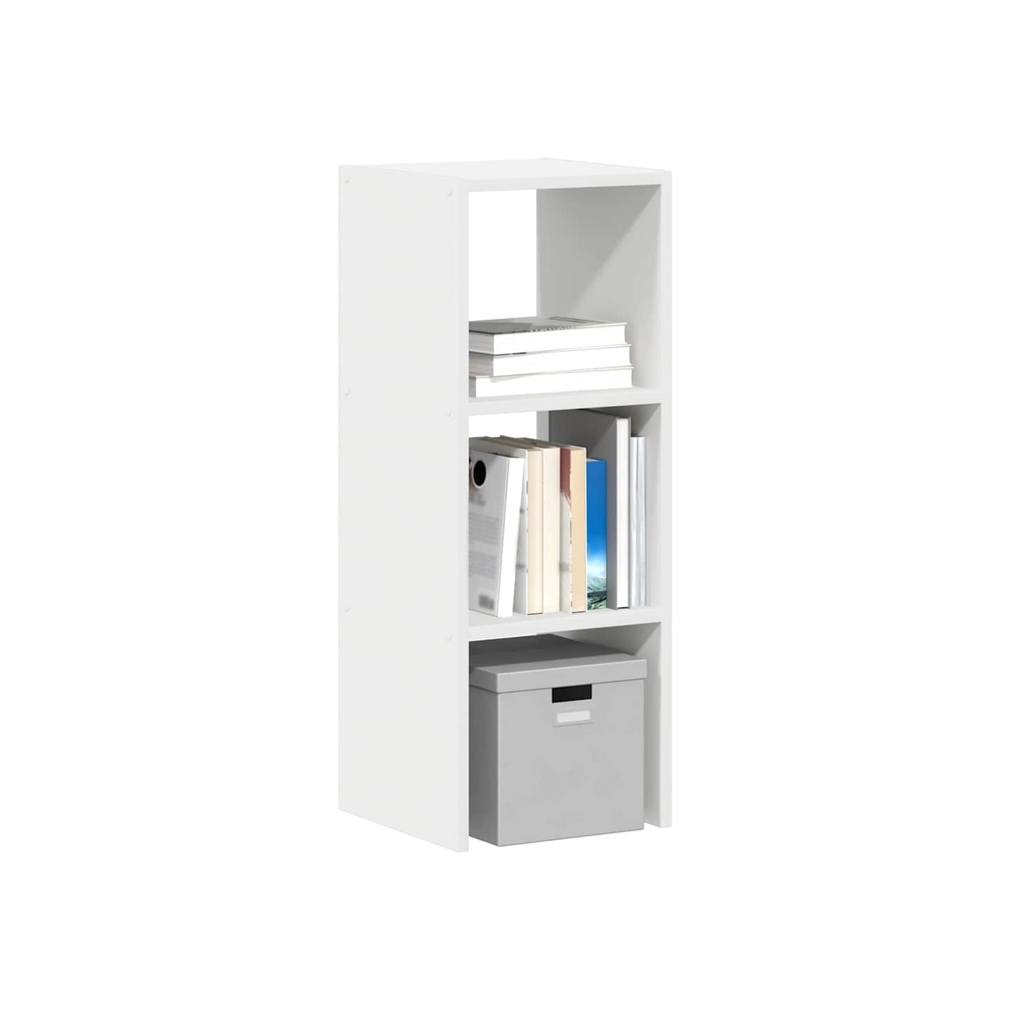 Bibliothèque empilable blanc 30x30x80 cm bois d'ingénierie
