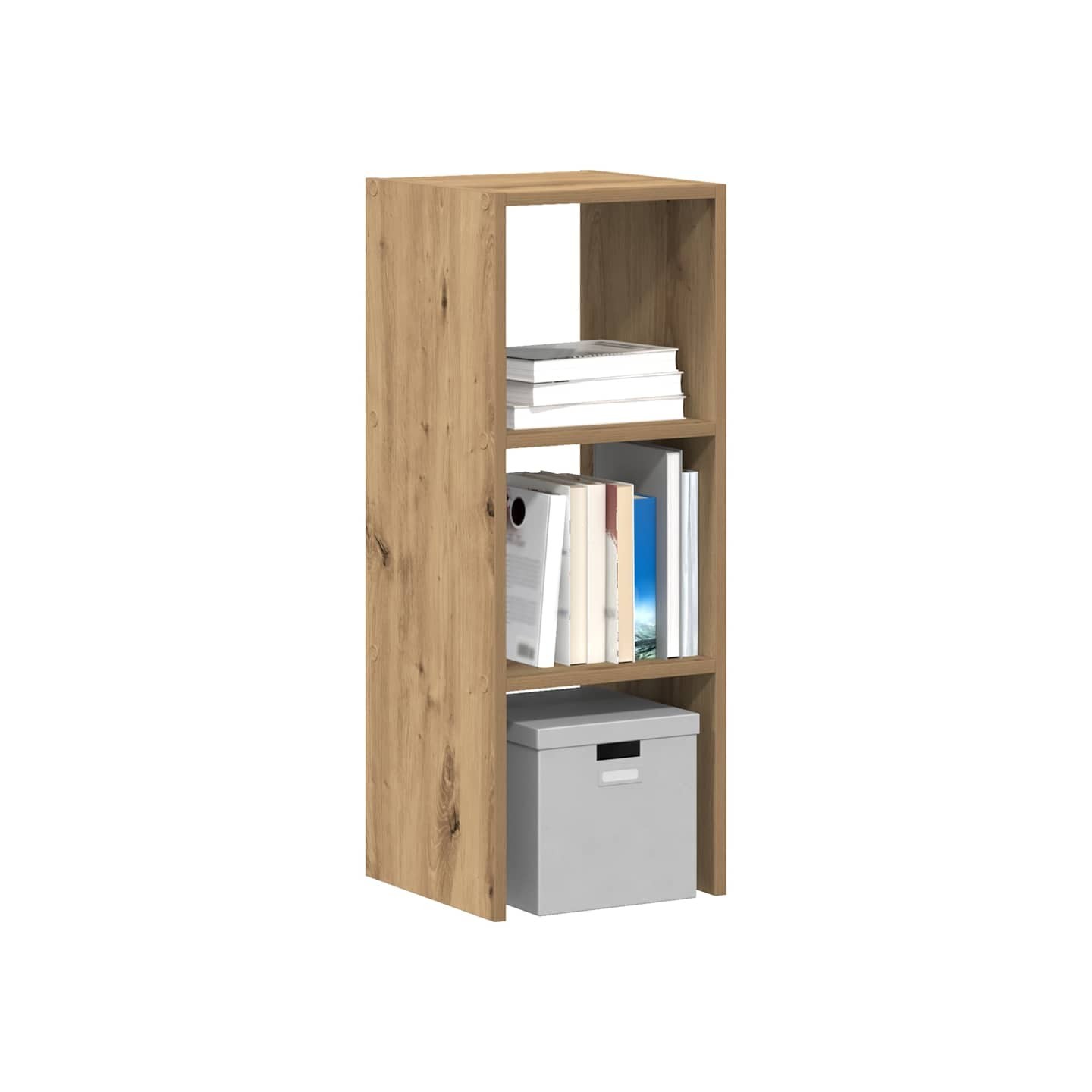 Bibliothèque empilable chêne artisanal bois d'ingénierie