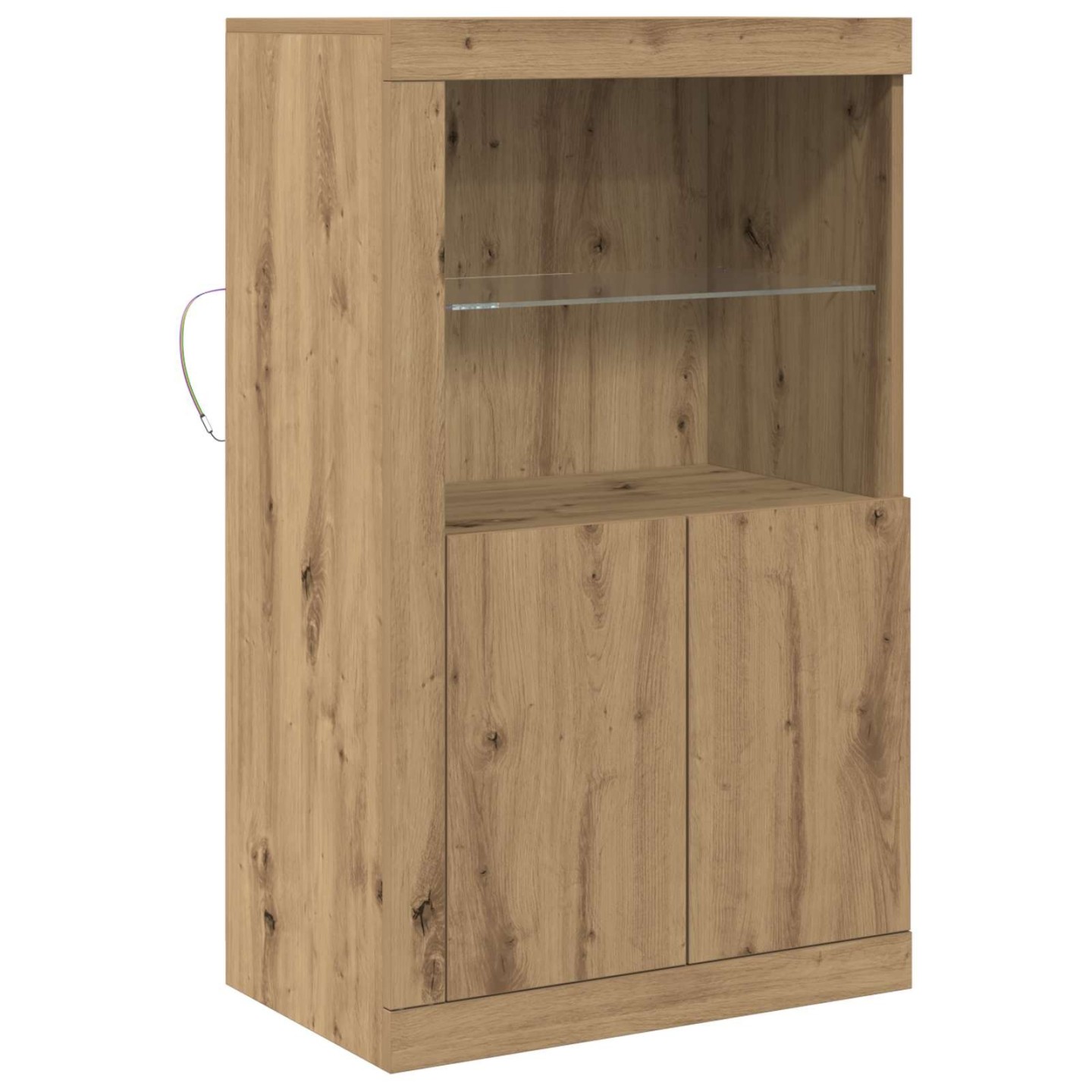 Buffet LED 60,5 x 37 x 100 cm Bois d'ingénierie Chêne artisanal