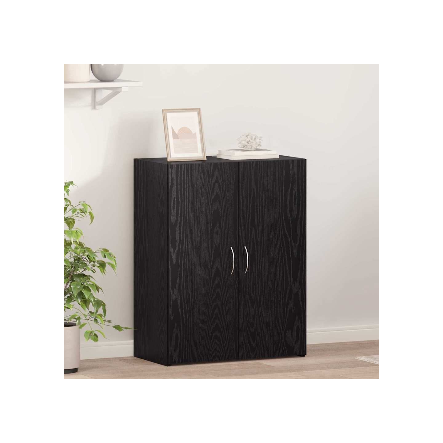 Cabinet de Bureau Chêne noir 70 x 32 x 77.5 cm