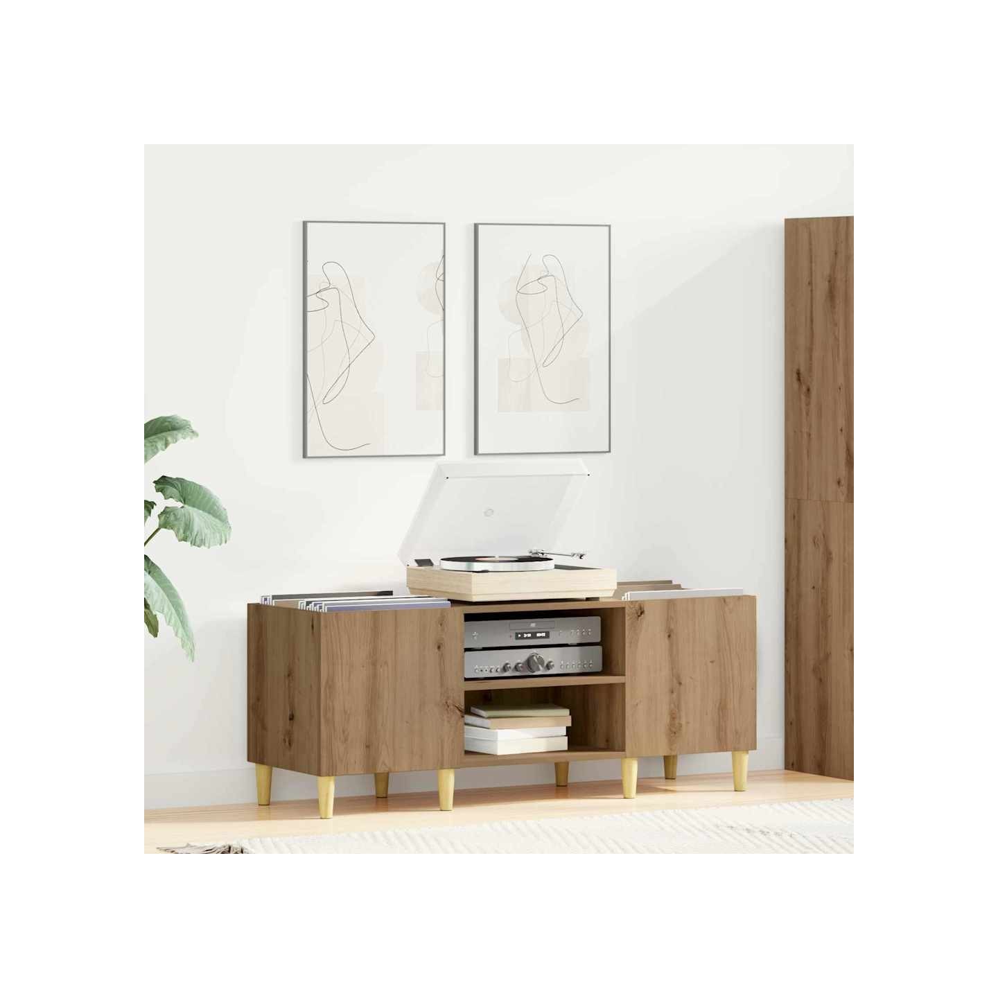 Meuble à vinyles 121 x 38 x 48 cm Bois d'ingénierie