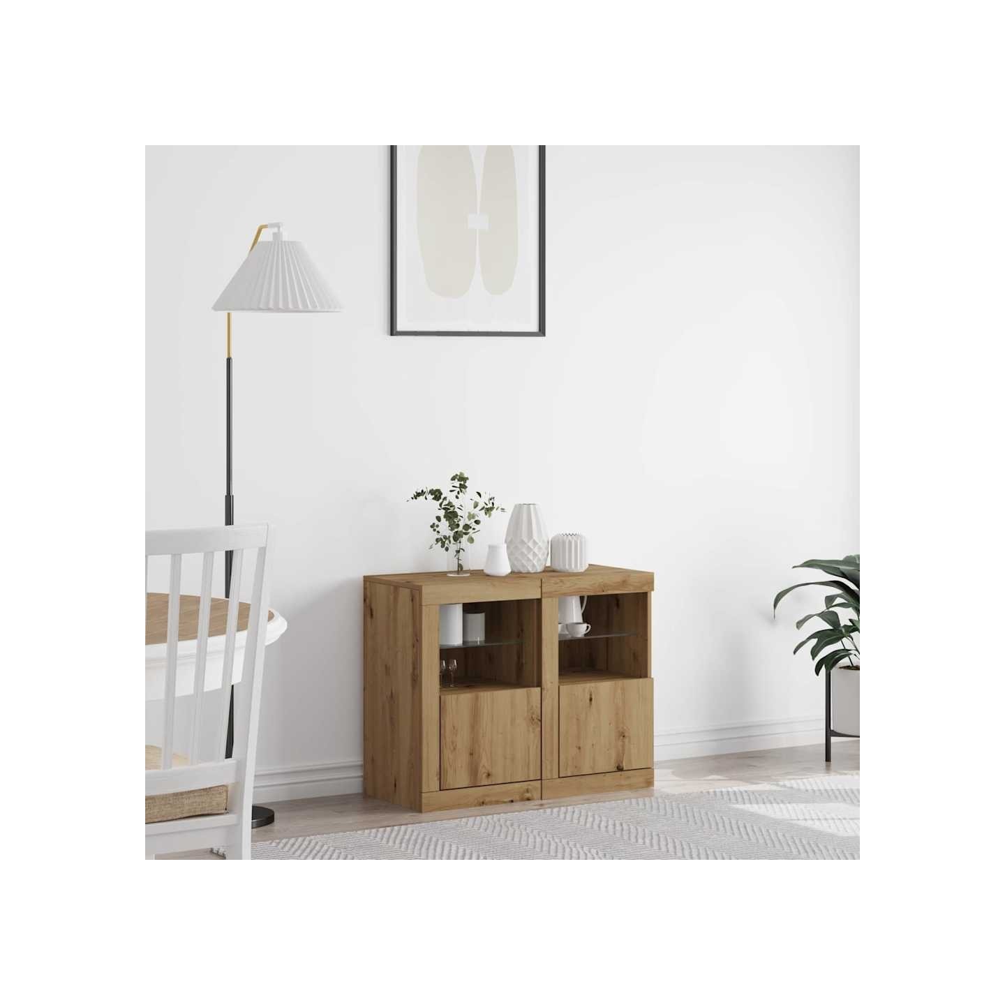 Buffet LED 2 pc 41 x 37 x 67 cm Bois d'ingénierie