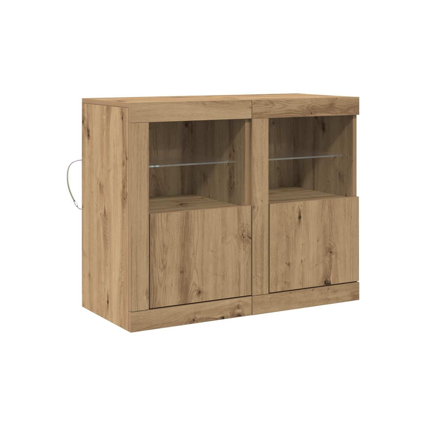 Buffet LED 2 pc 41 x 37 x 67 cm Bois d'ingénierie