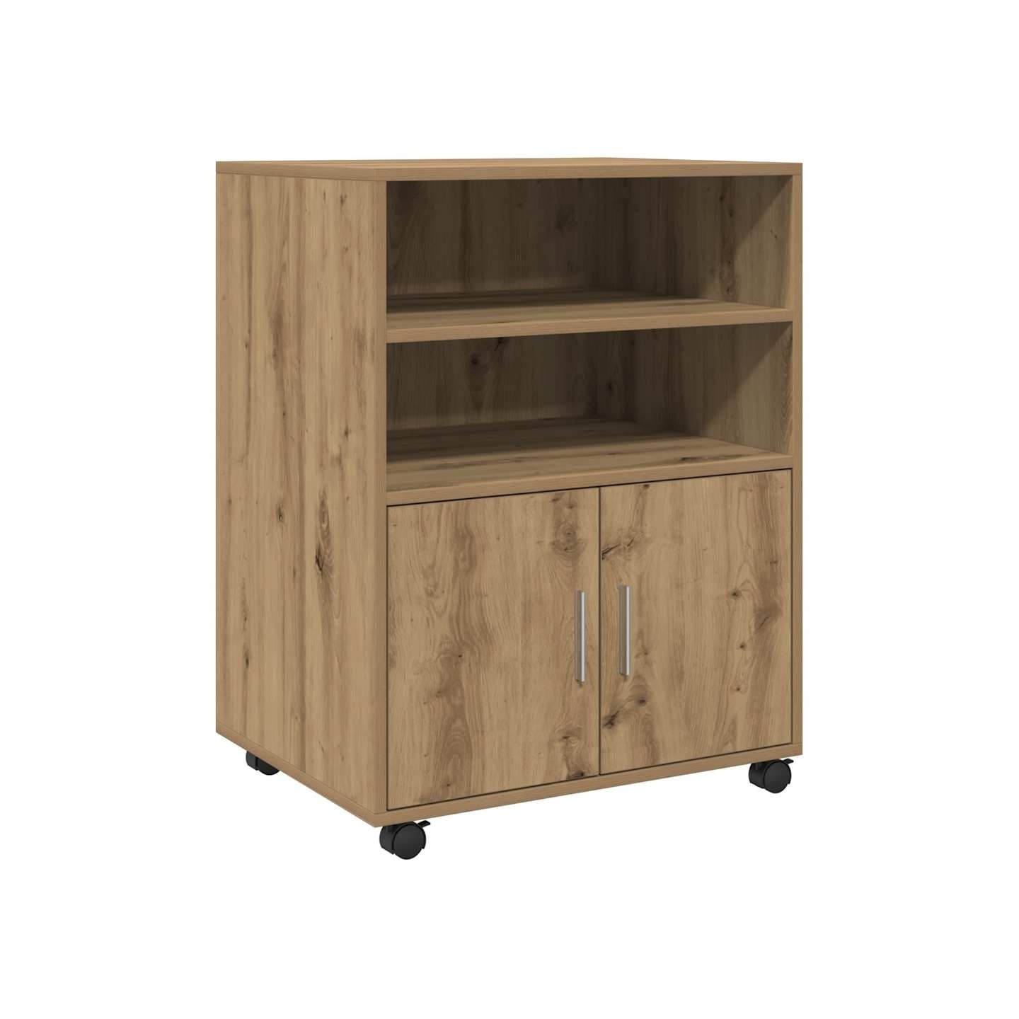 Armoire à roulettes chêne artisanal 60x48x81 cm bois ingénierie