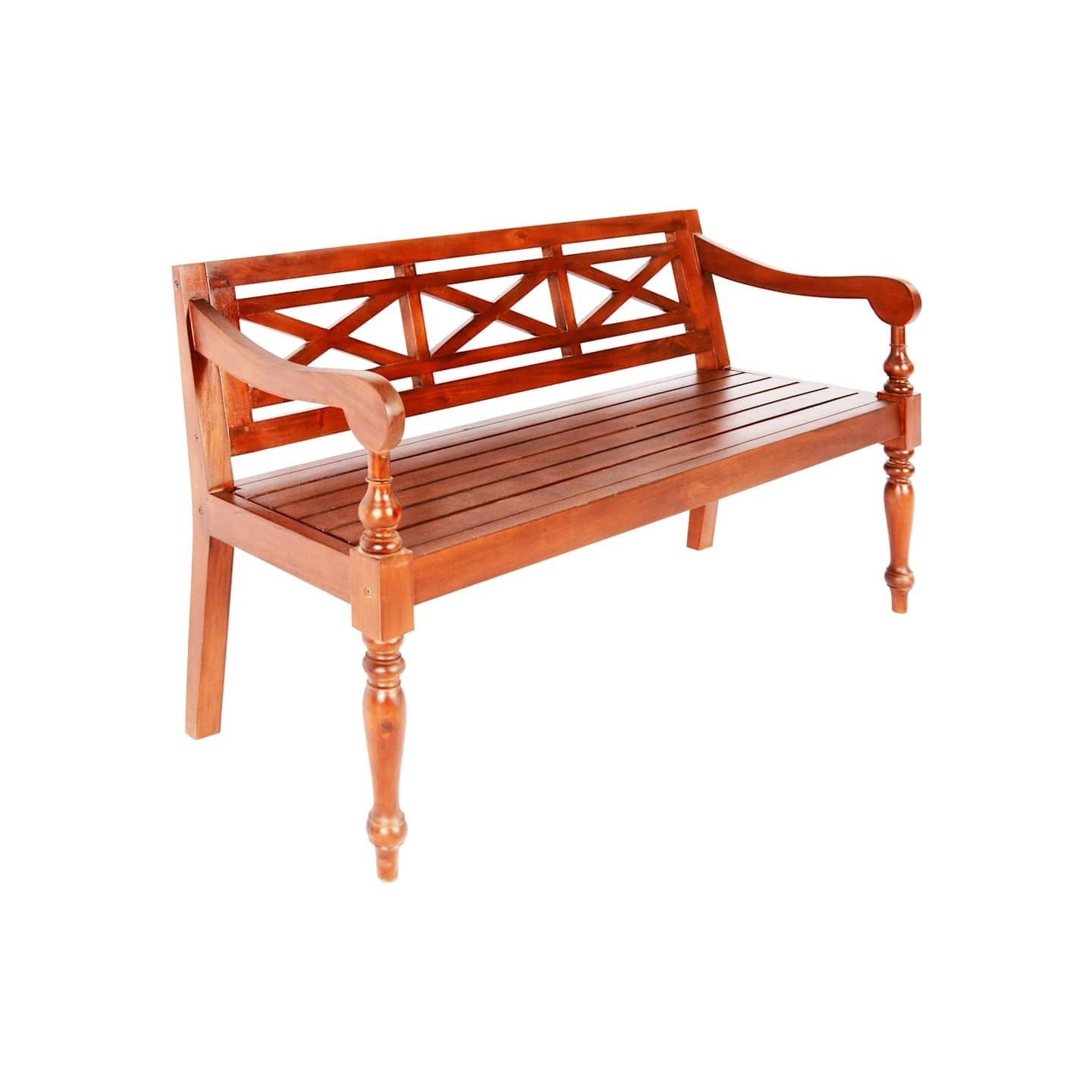 Banc Batavia 123 cm Bois d'acajou massif Marron foncé