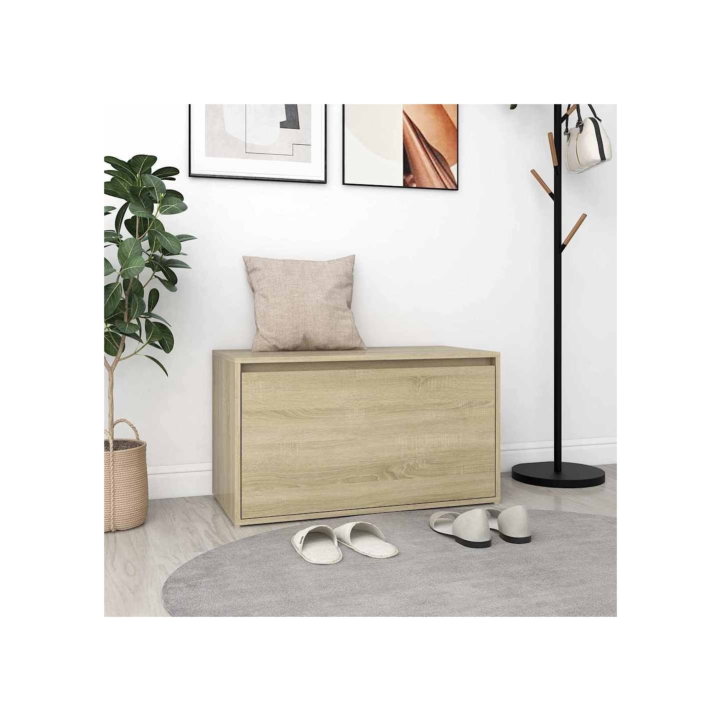Banc d'entrée 80x40x45 cm Chêne sonoma Bois d'ingénierie