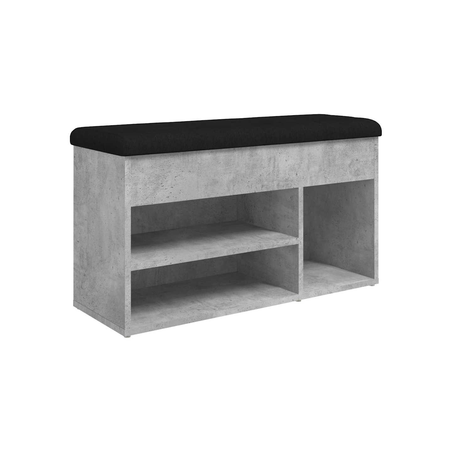 Banc à chaussures gris béton 82x32x45,5 cm bois d'ingénierie