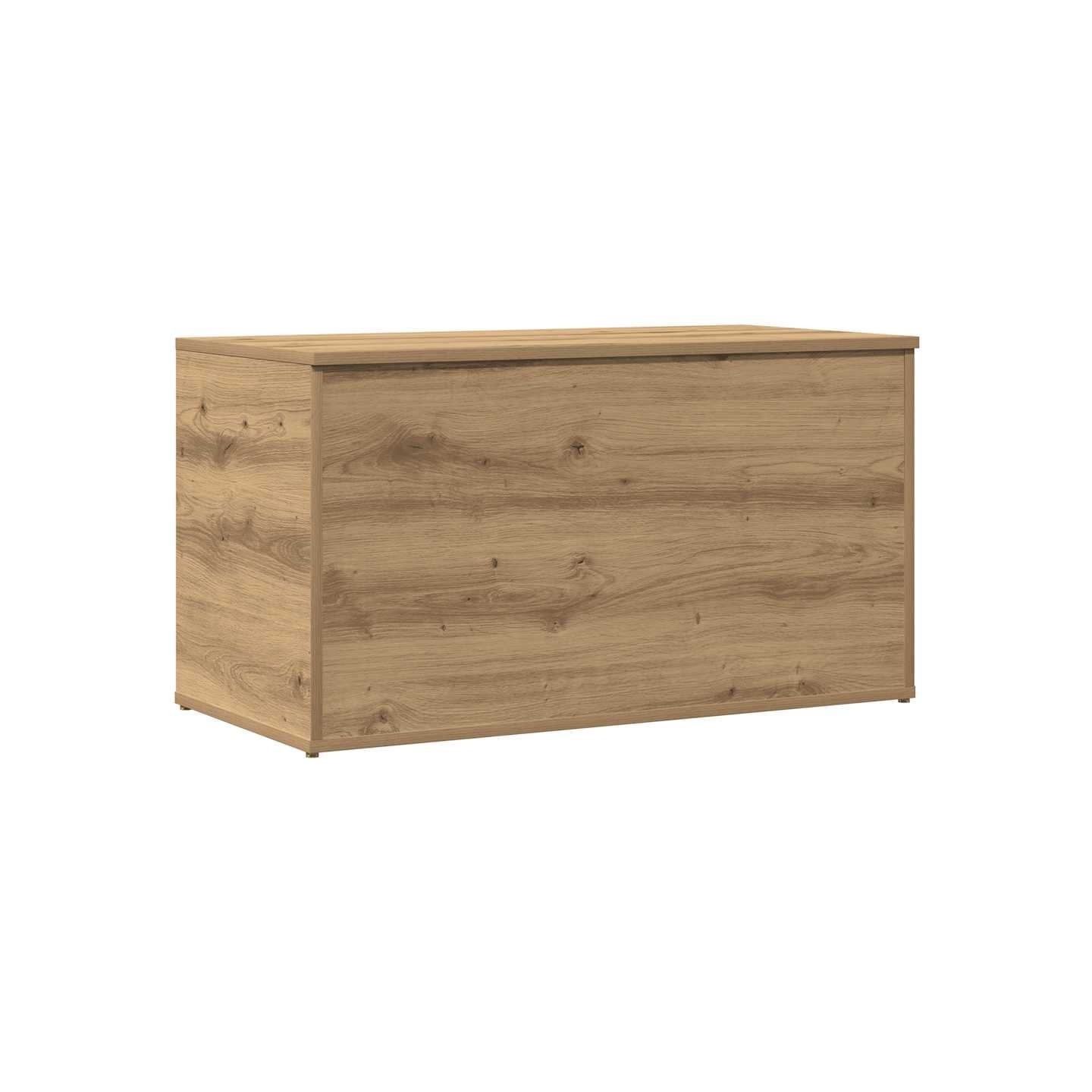 Coffre de rangement chêne artisanal 84x42x46 cm bois ingénierie