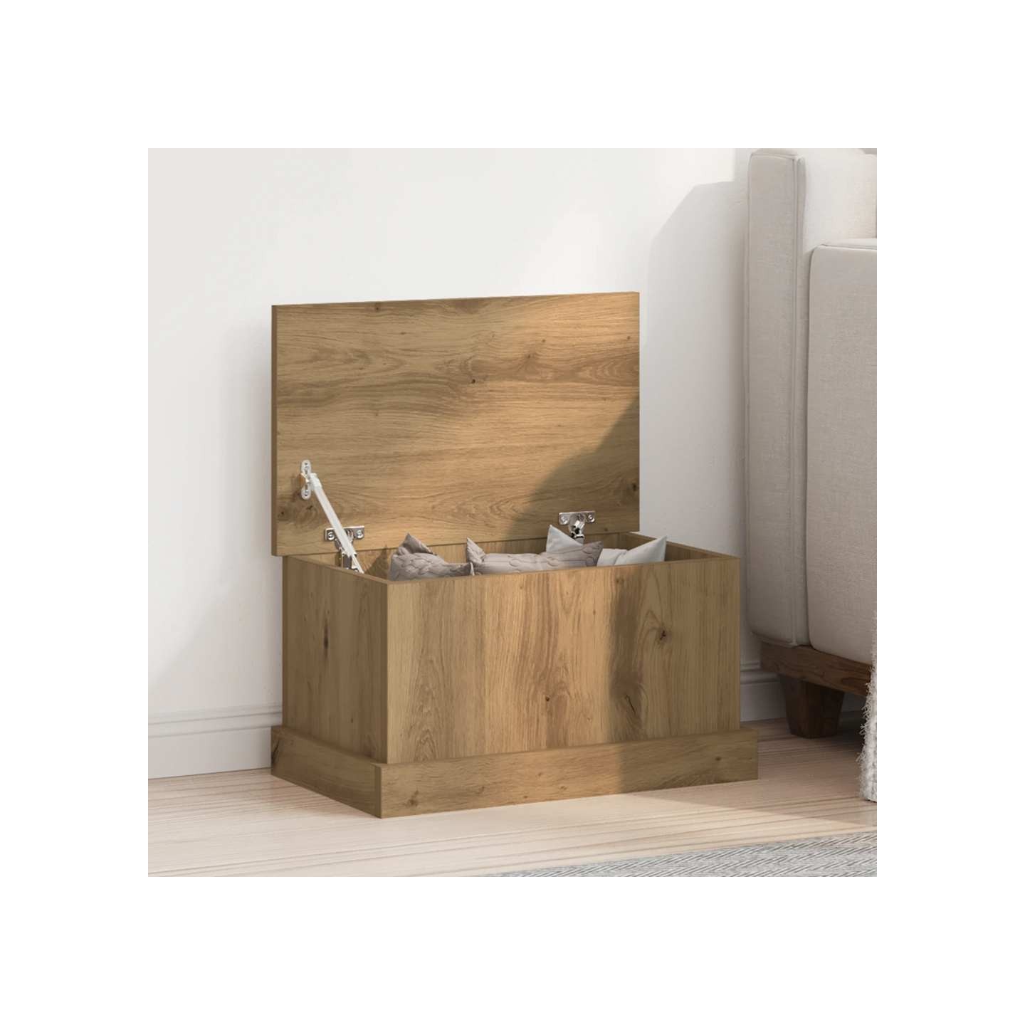 Boîtes de rangement chêne artisanal 30x50x28 cm bois ingénierie