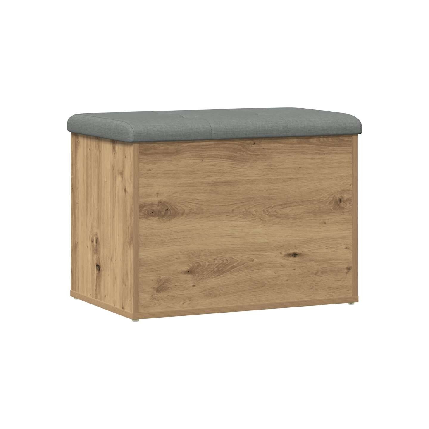 Banc de rangement chêne artisanal 62x42x45 cm bois d'ingénierie
