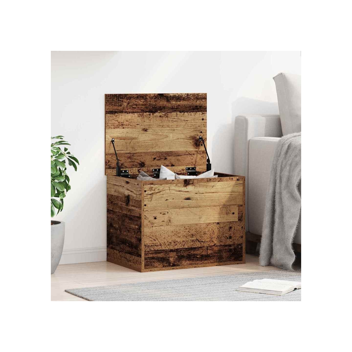 Boîte de Rangement Bois ancien 60 x 42 x 46 cm