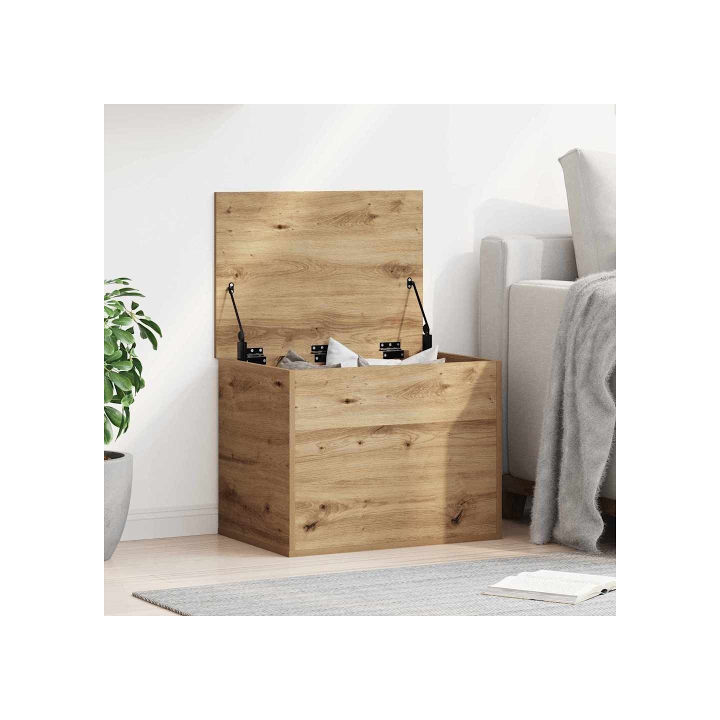 Boîte de Rangement chêne artisanal 60 x 42 x 46 cm