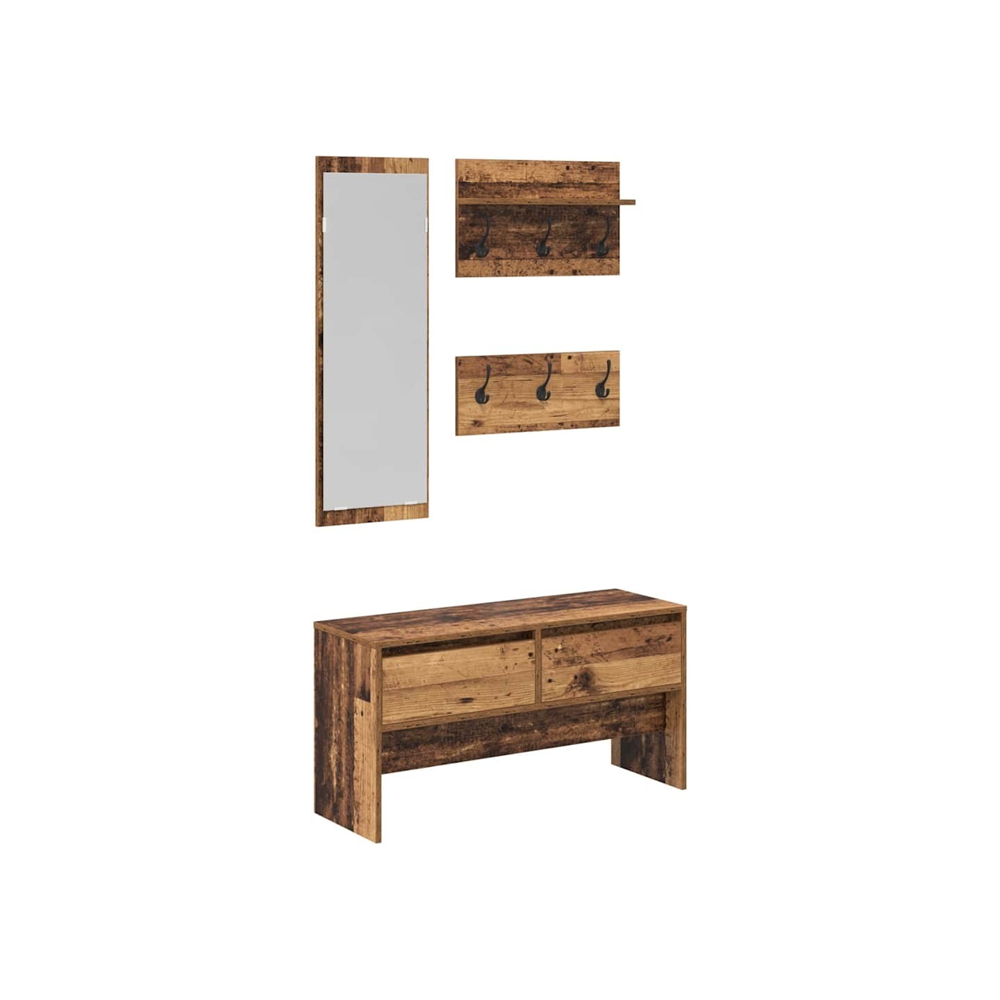Ensemble de meubles d'entrée 4 pc Bois ancien 90 x 31 x 46,5 cm