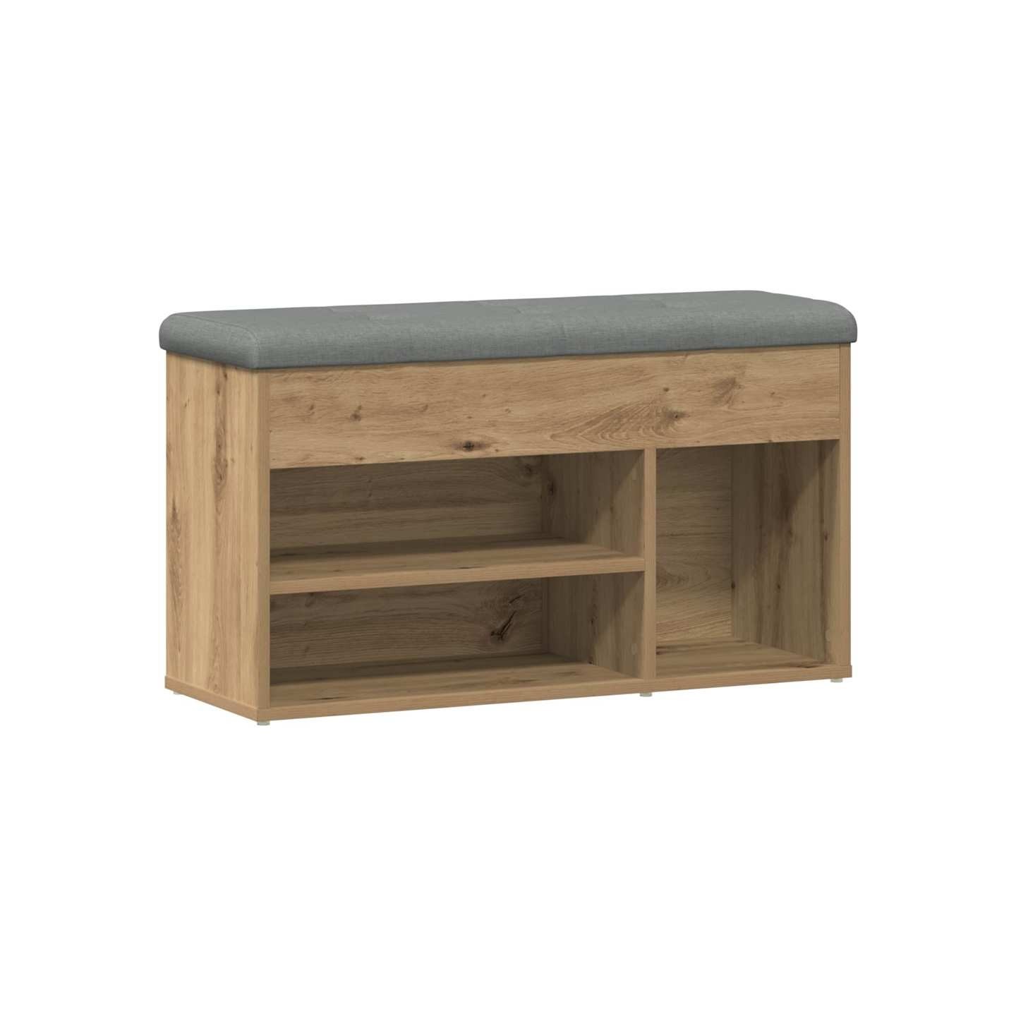 Banc à chaussures chêne artisanal 82x32x45,5 cm bois ingénierie