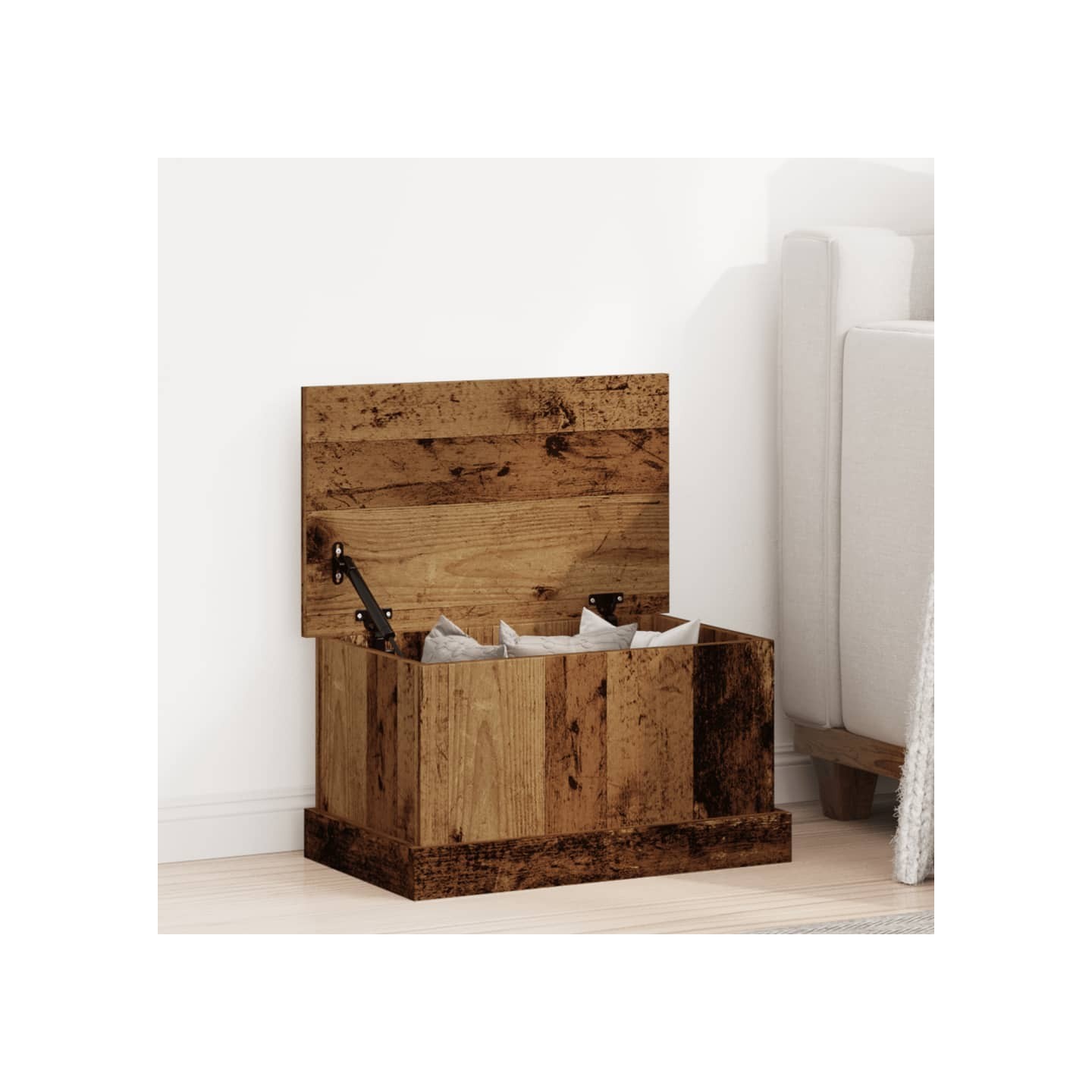 Boîtes de rangement vieux bois 30x50x28 cm bois d'ingénierie
