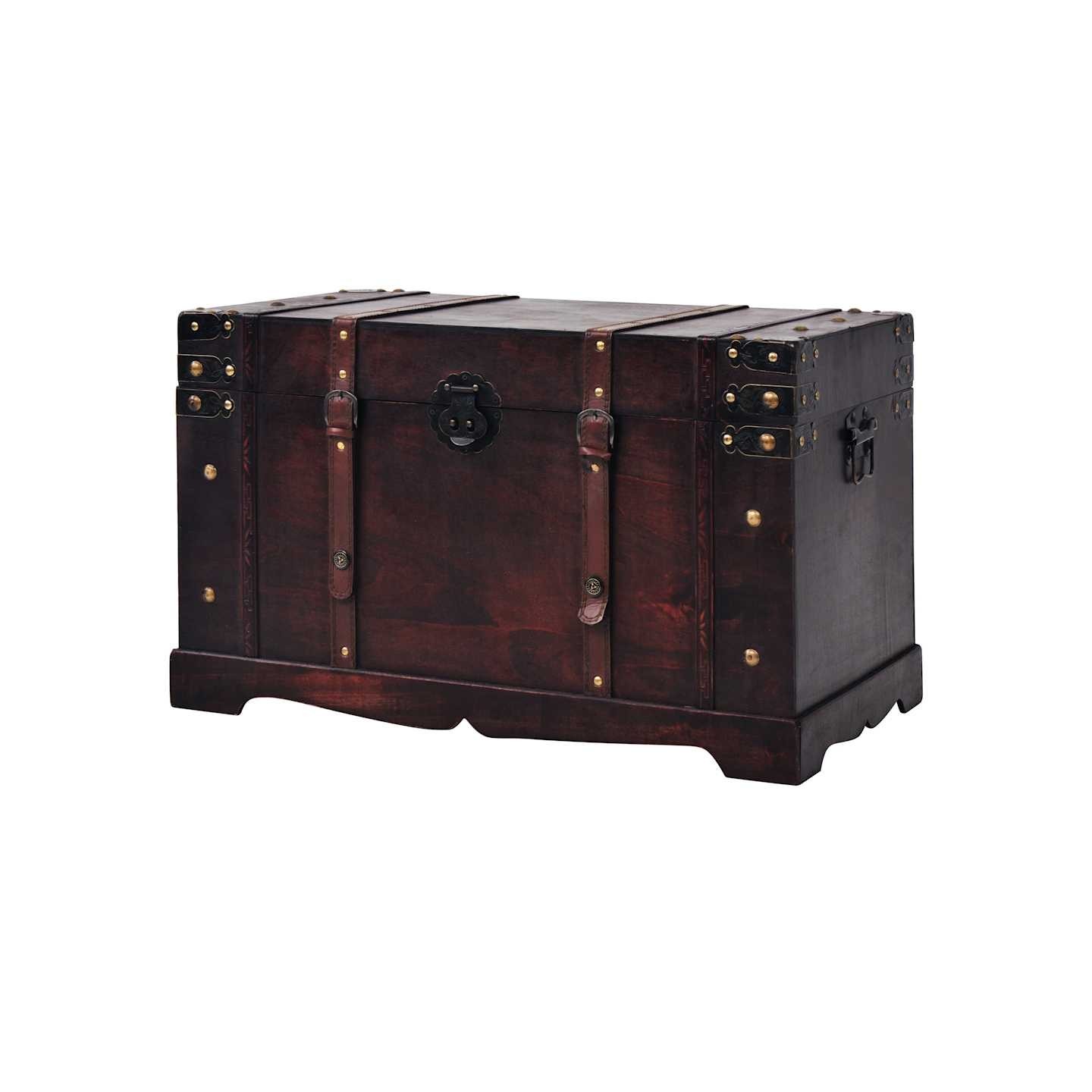 Coffre vintage de rangement bois 66 x 38 x 40 cm
