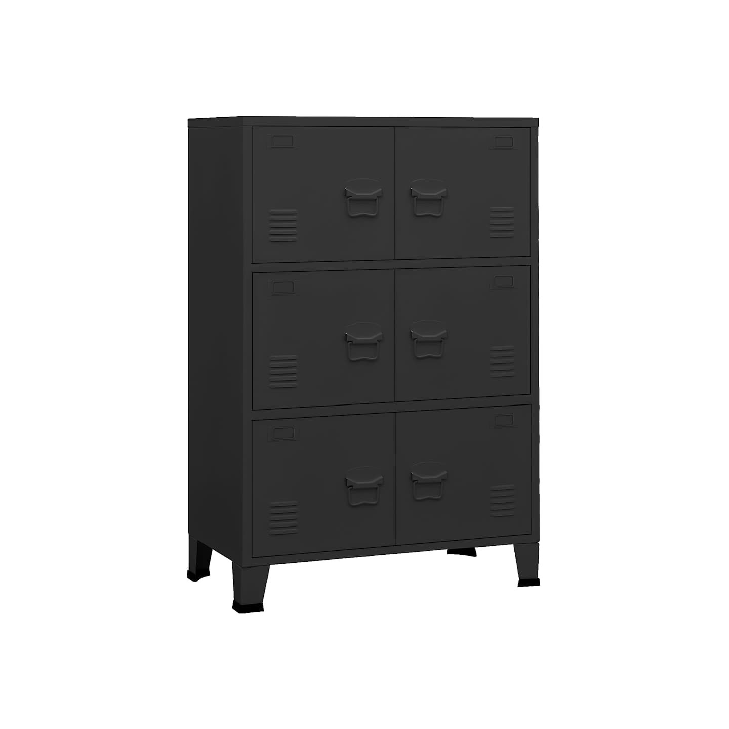 Coffre de rangement industriel Noir 75x40x115 cm Métal